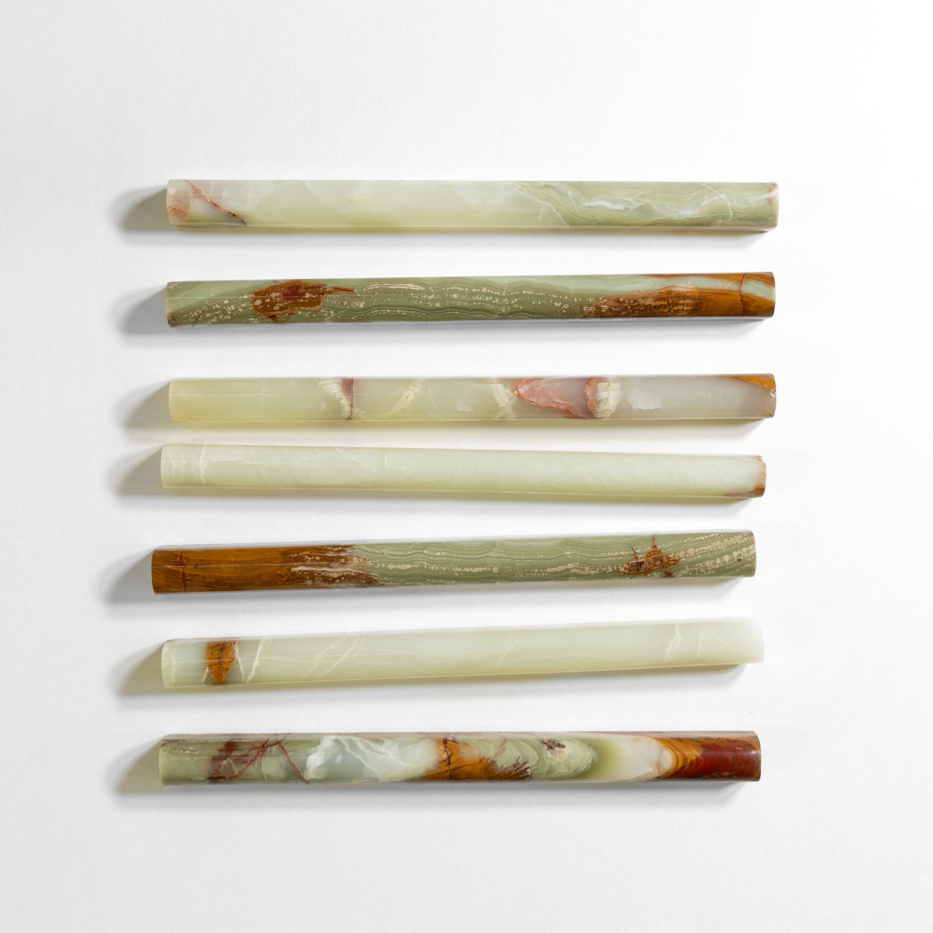 Jade Green Onyx Trim Bullnose- Castelli Marble