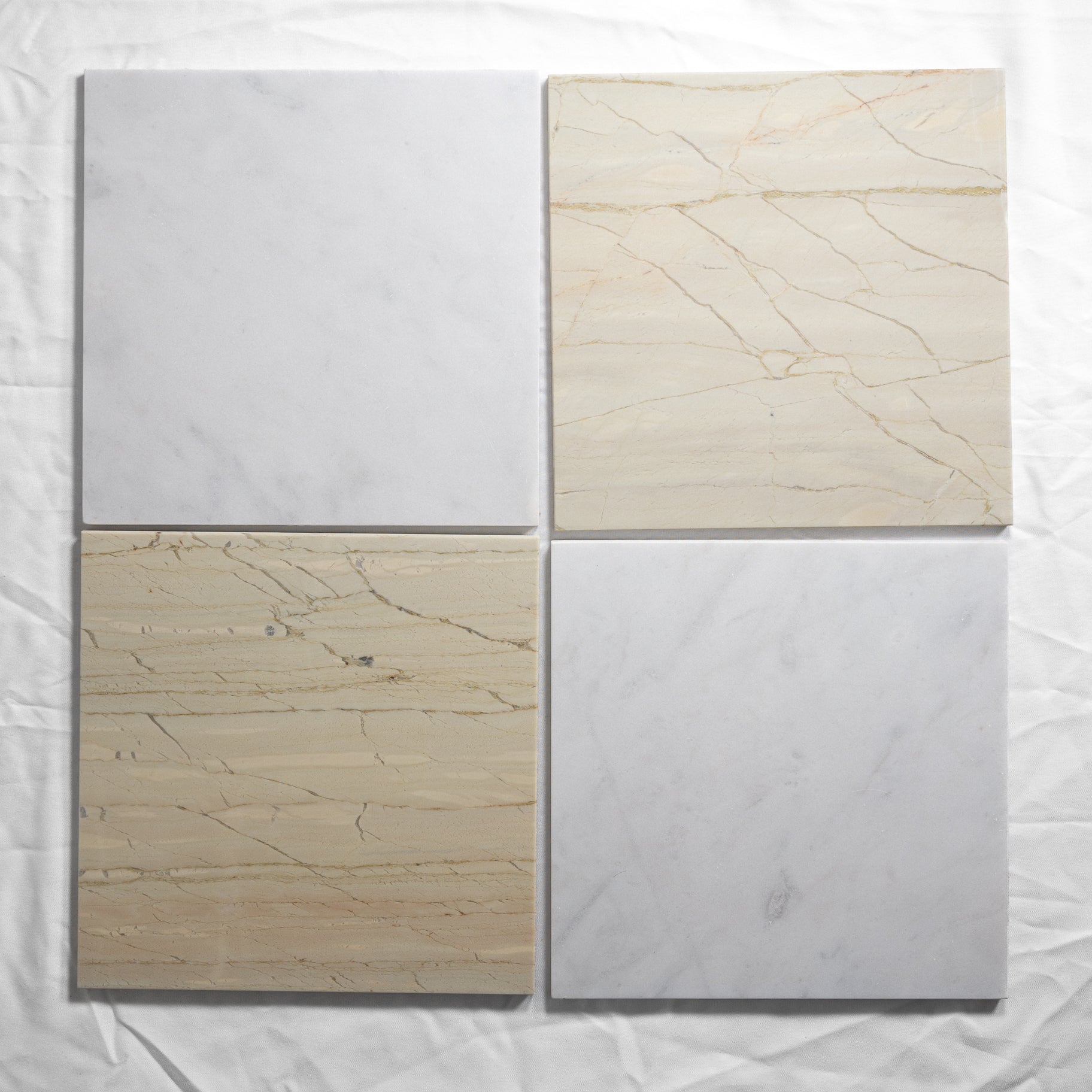 beige & white marble checkered floor 