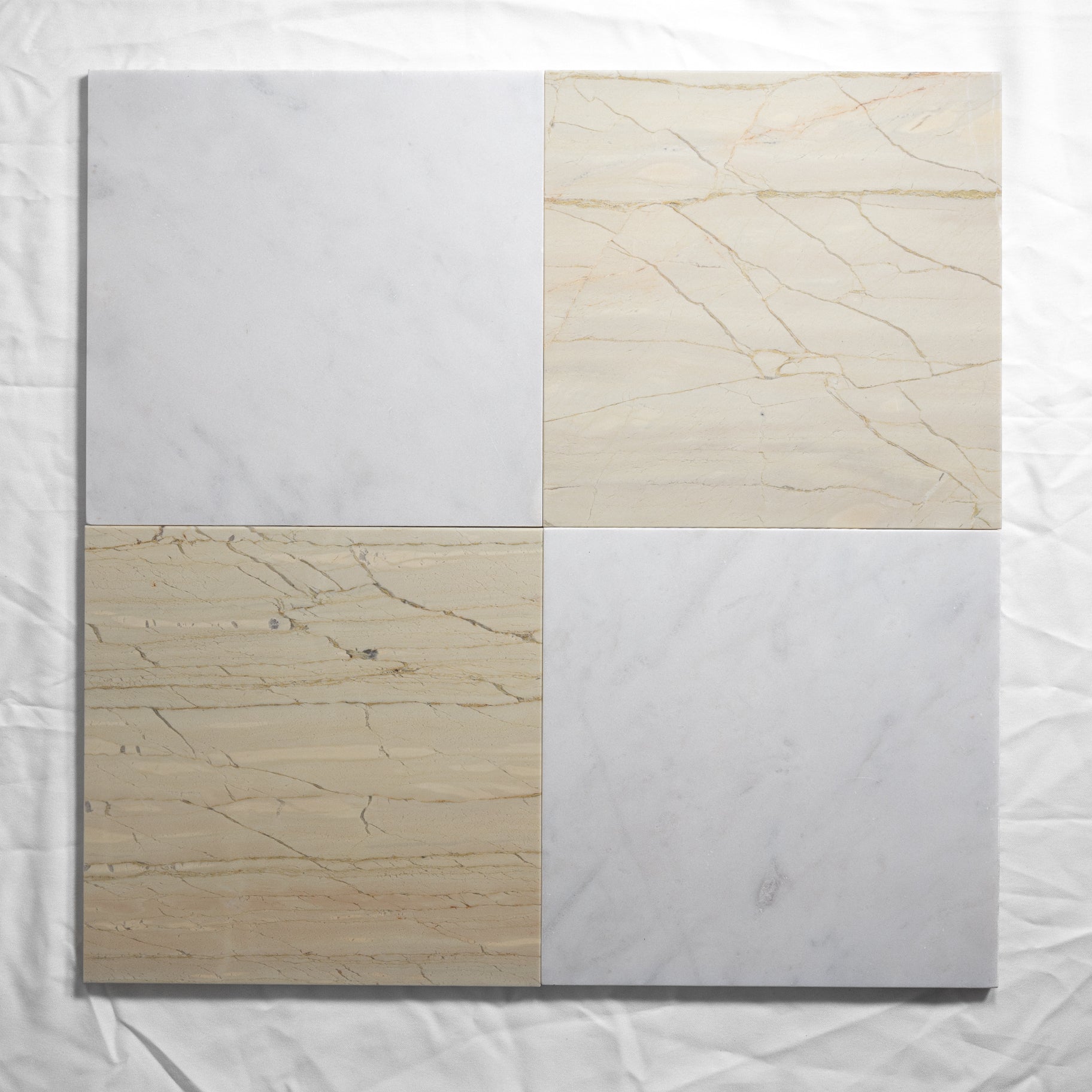 beige & white marble checkered floor 