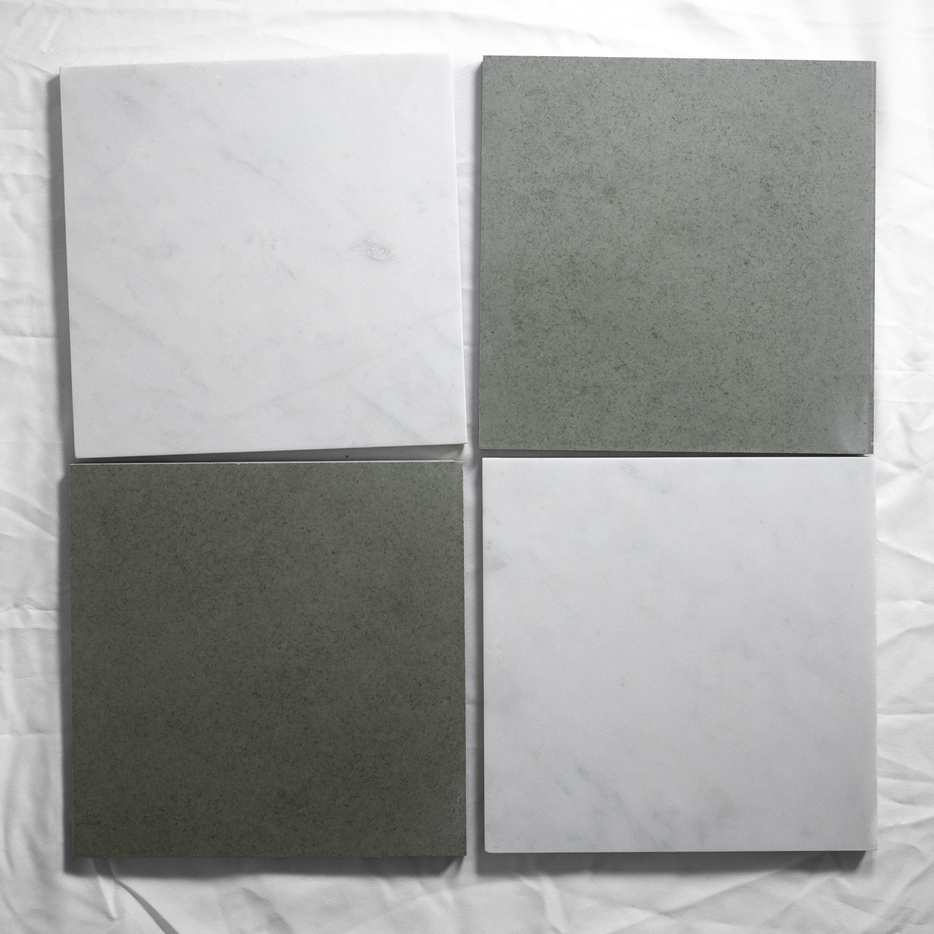 gray & white marble checkered floor tile 12x12