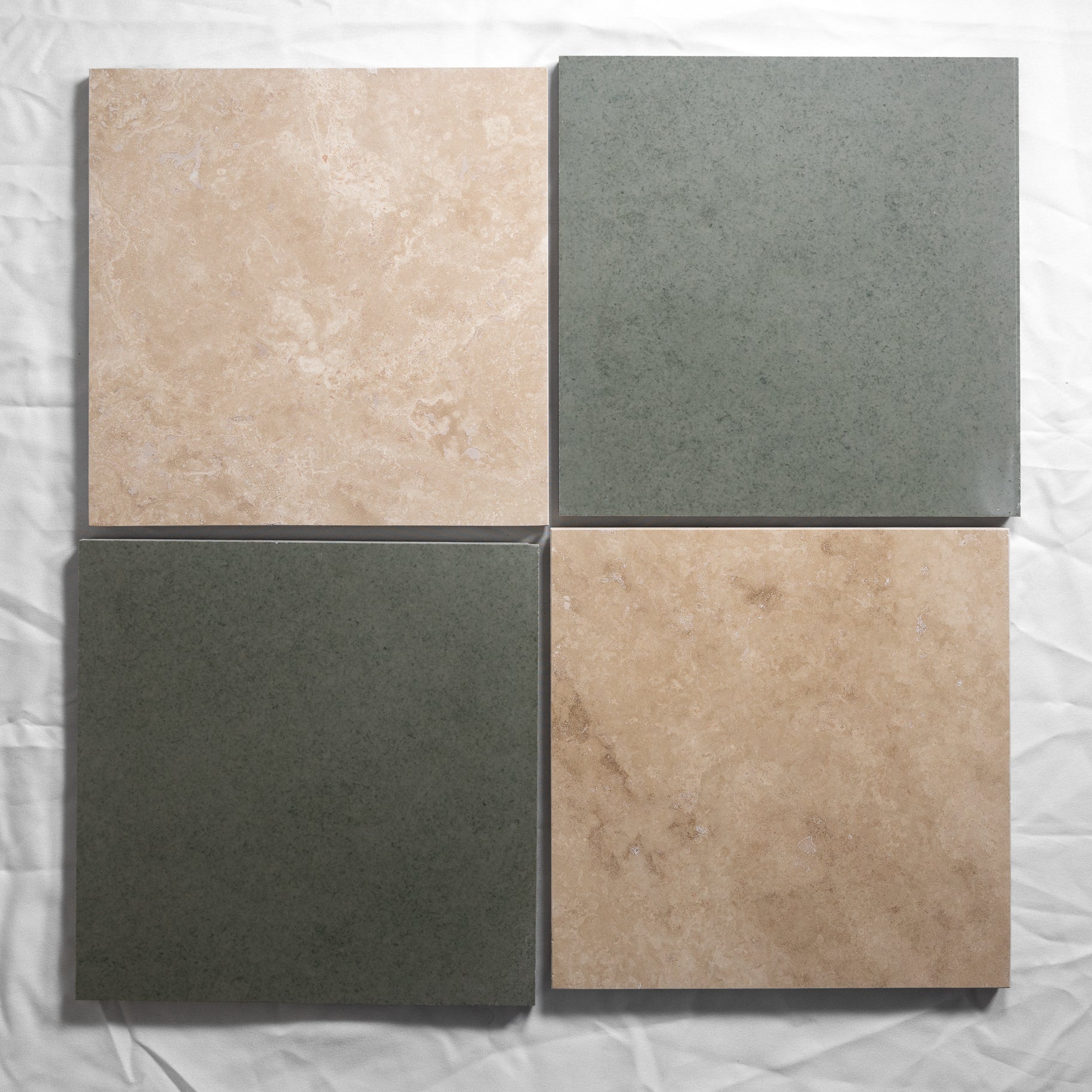 gray & beige marble checkered floor tile 12x12