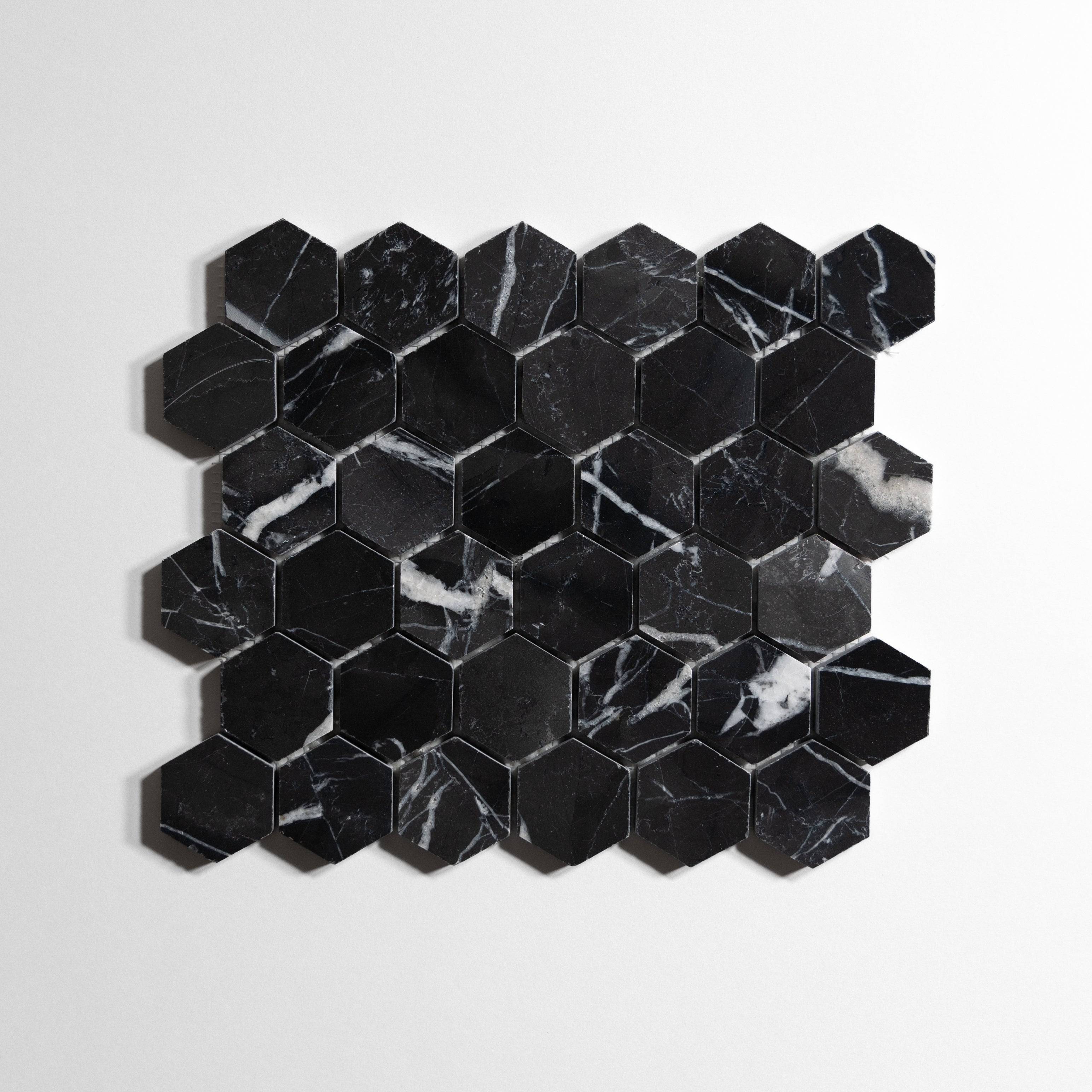 Nero St. Gabriel Hexagon - Castelli Marble