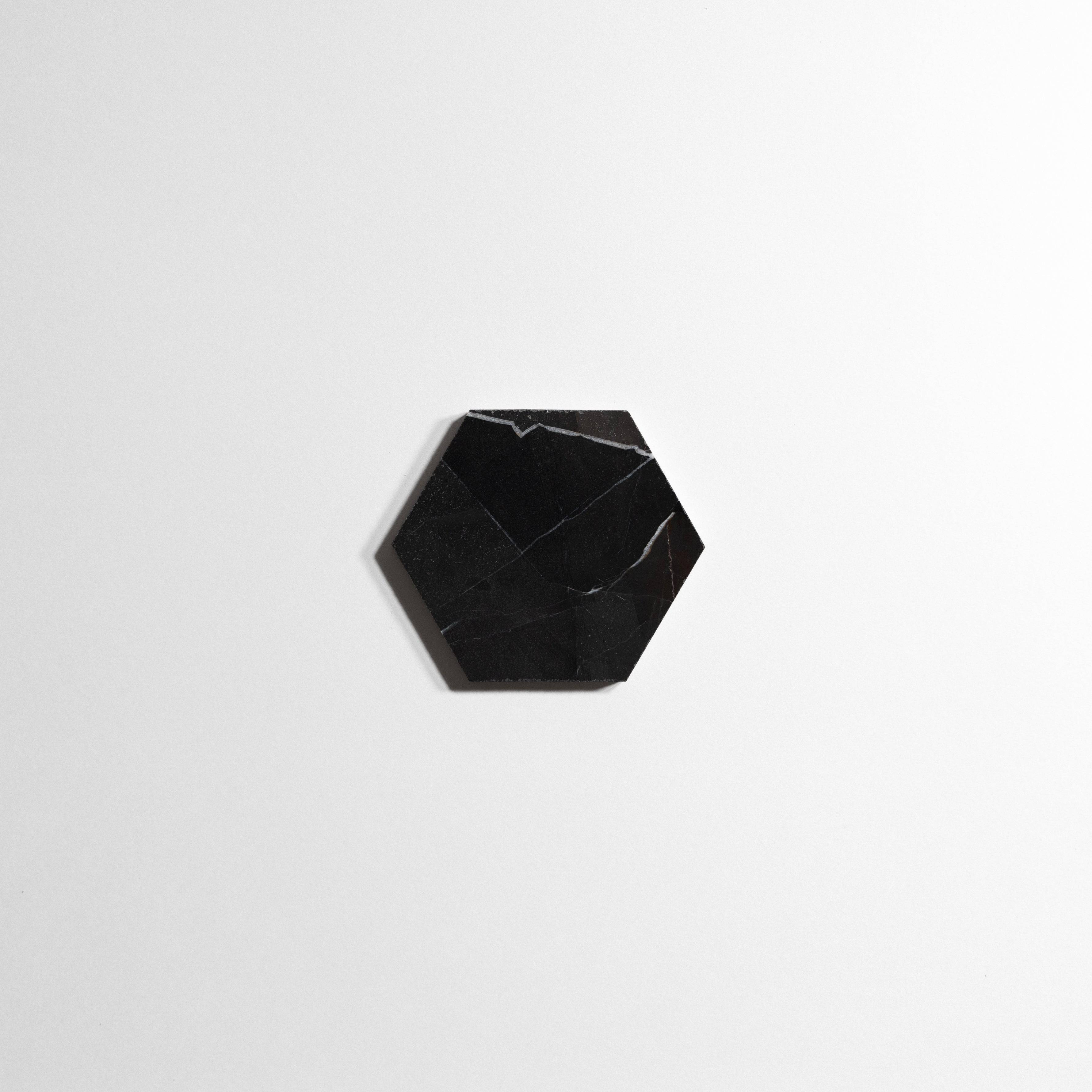 Nero St. Gabriel 5" Hexagon - Castelli Marble