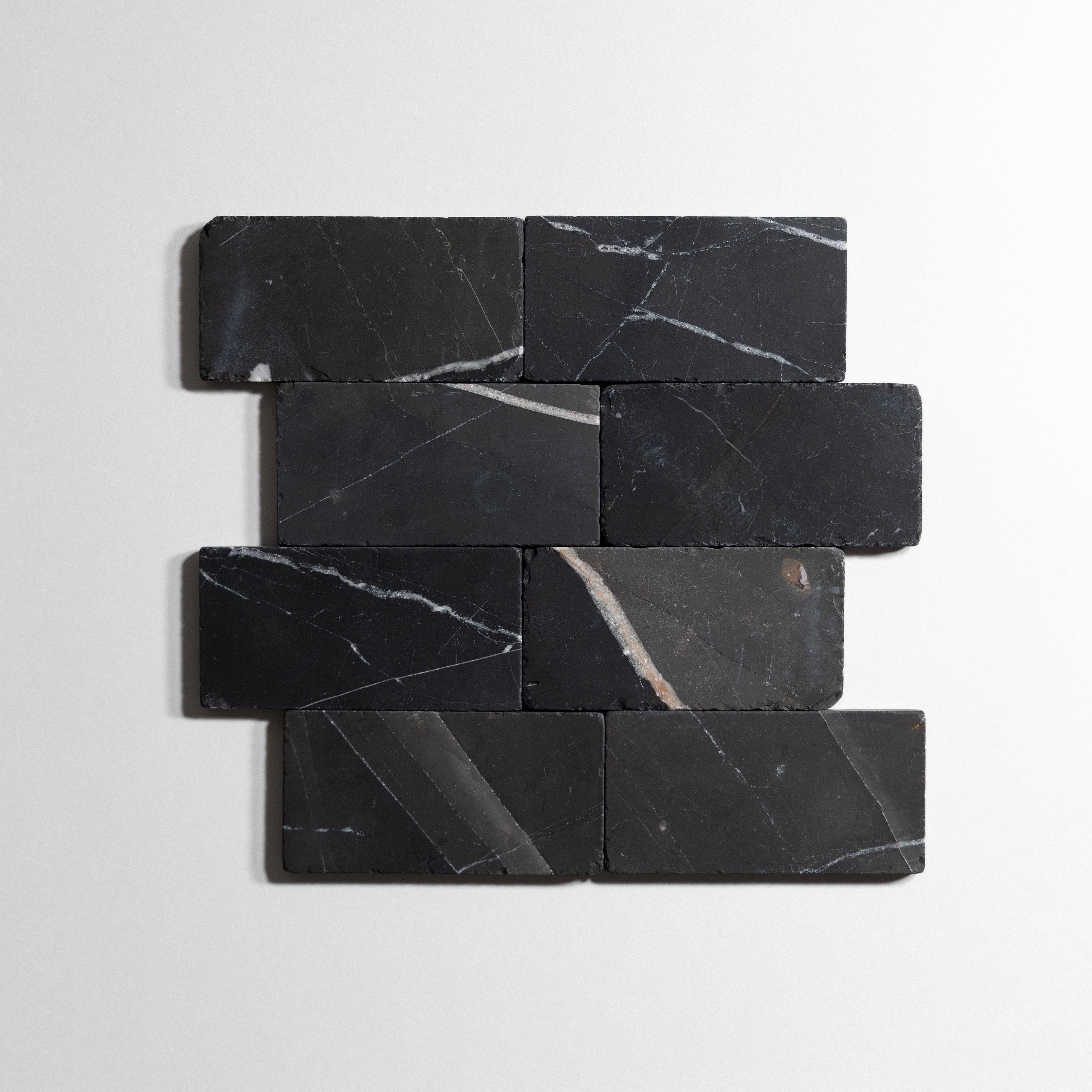 Nero St. Gabriel 3"x6" Tumbled - Castelli Marble