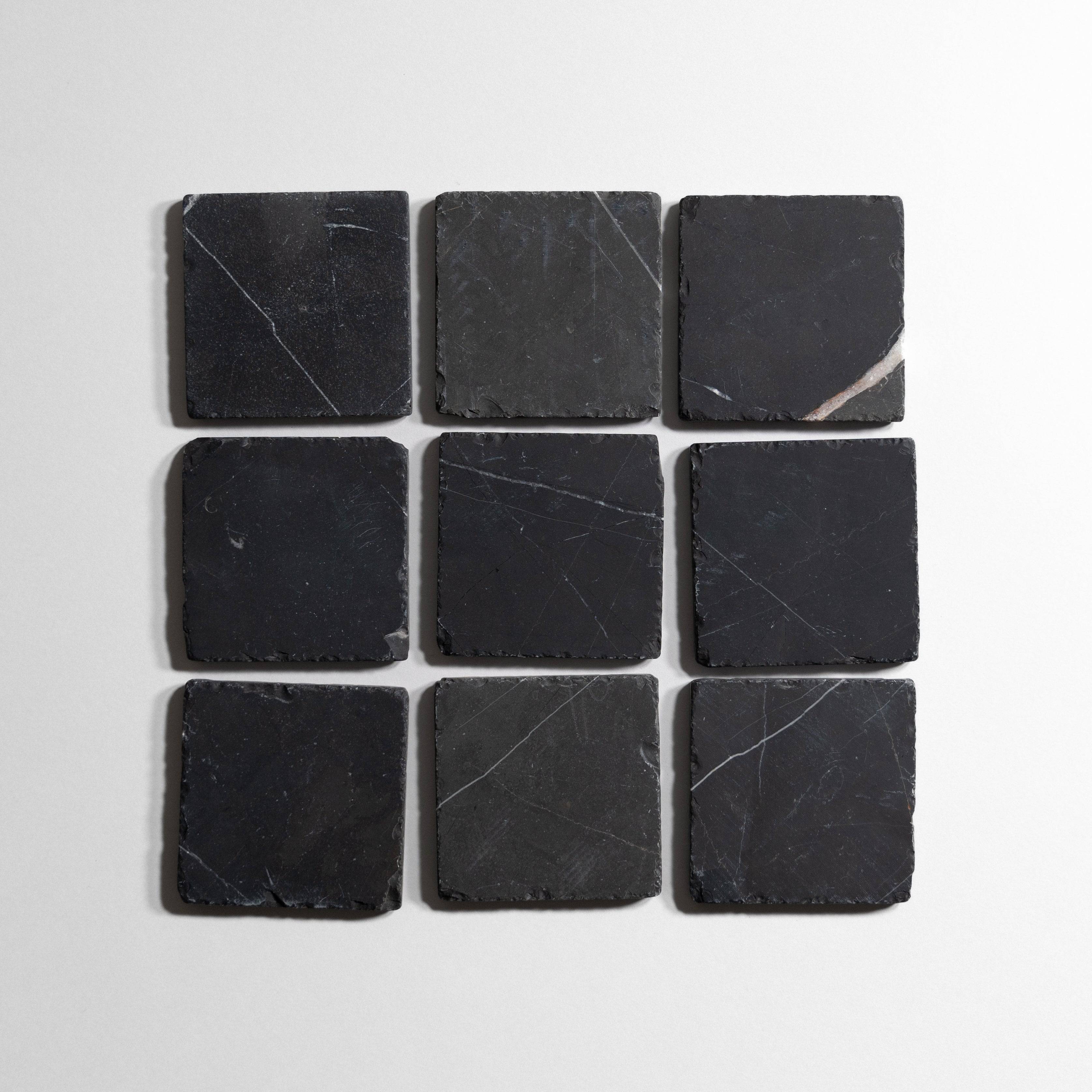 Nero St. Gabriel 4"x4" Tumbled - Castelli Marble