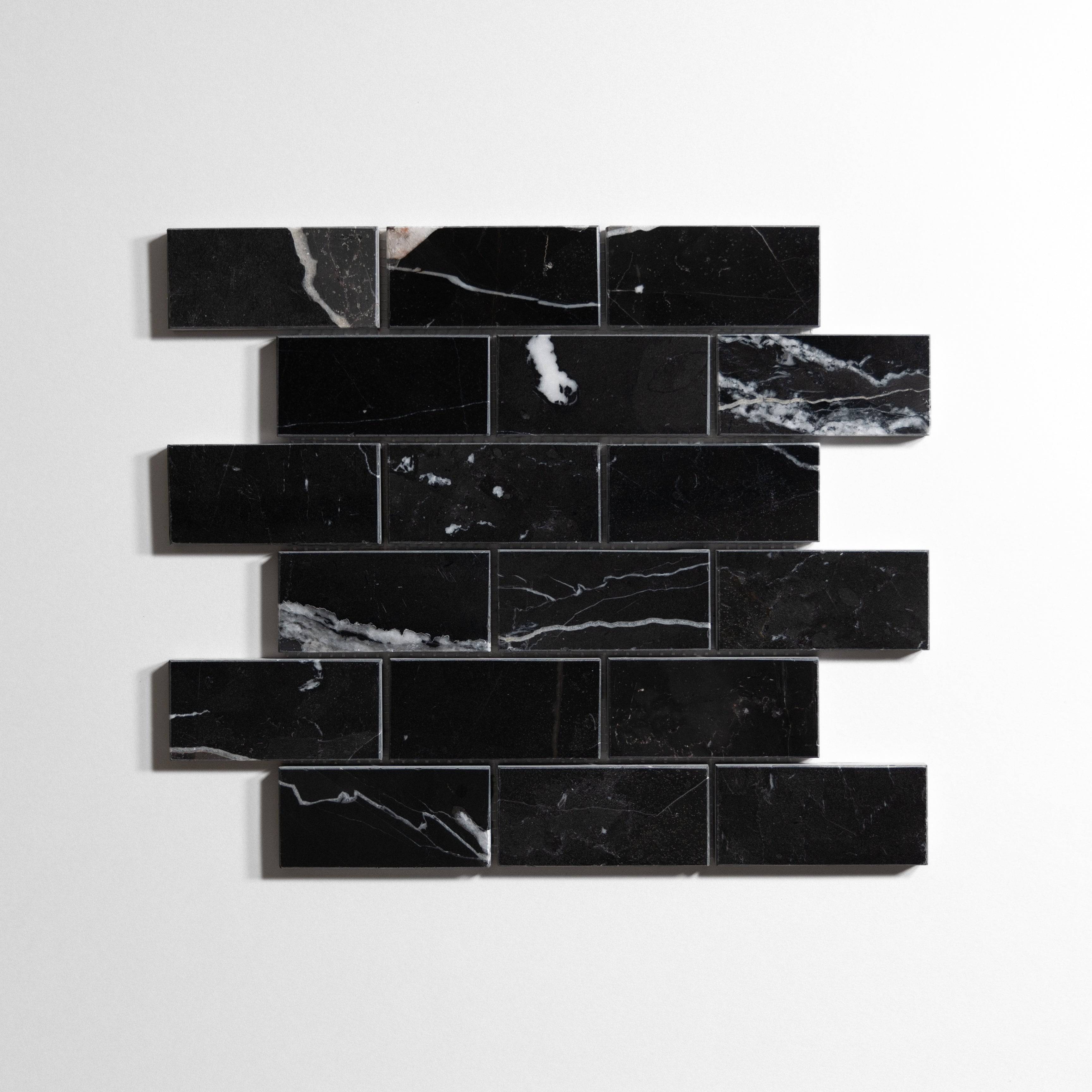 Nero St. Gabriel 2" x 4" Brick - Castelli Marble