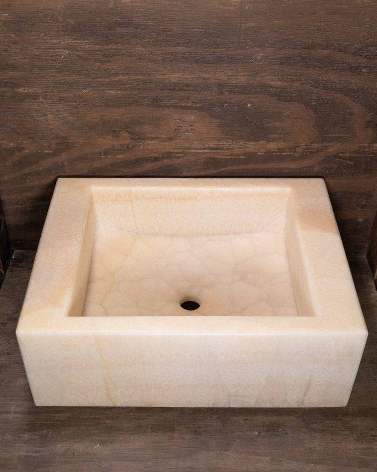 Honey Onyx Cube Sink