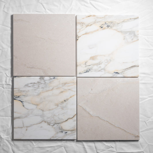 Calacatta Paonazzo & Crema Checkered 12"x12"