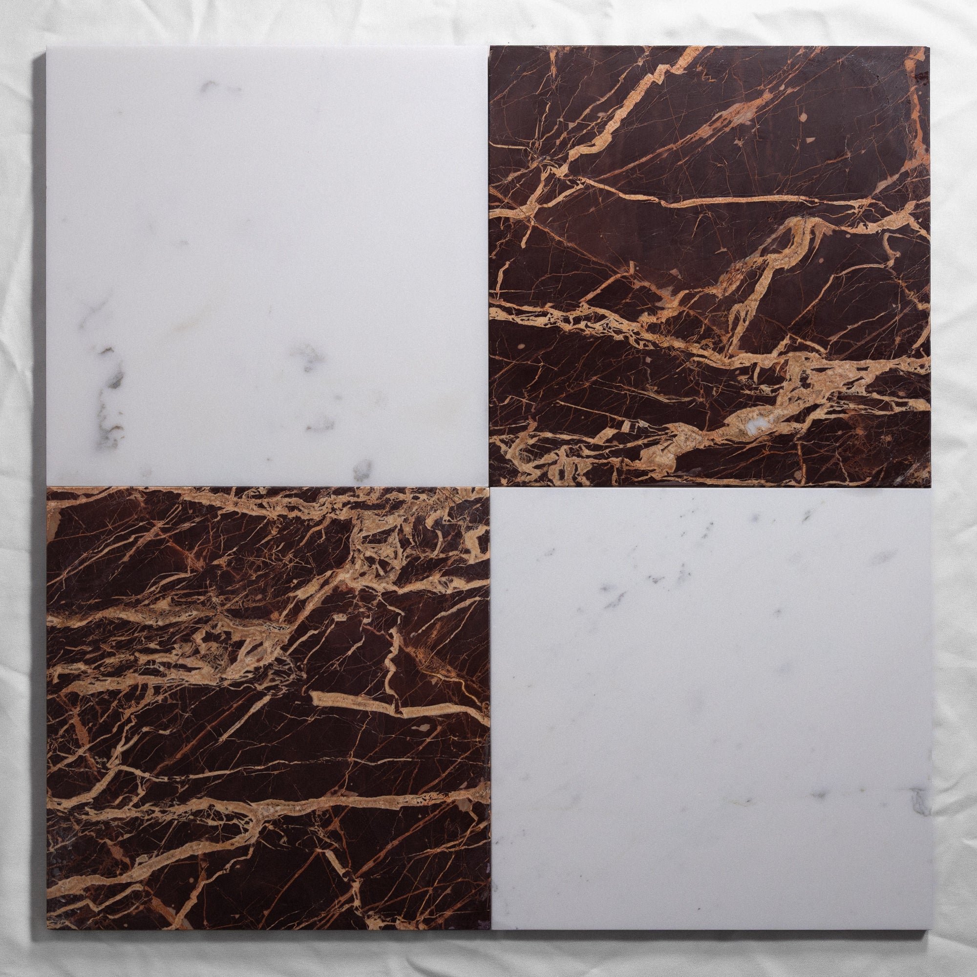 Red Bordeaux & Calacatta Bianco 12"x12"