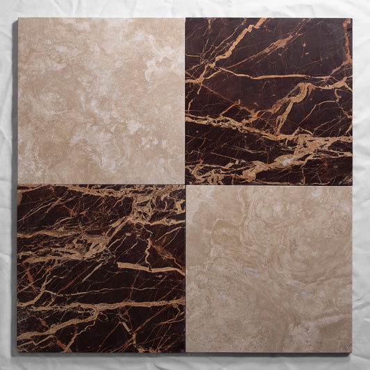 Red Bordeaux & Durango 12"x12"