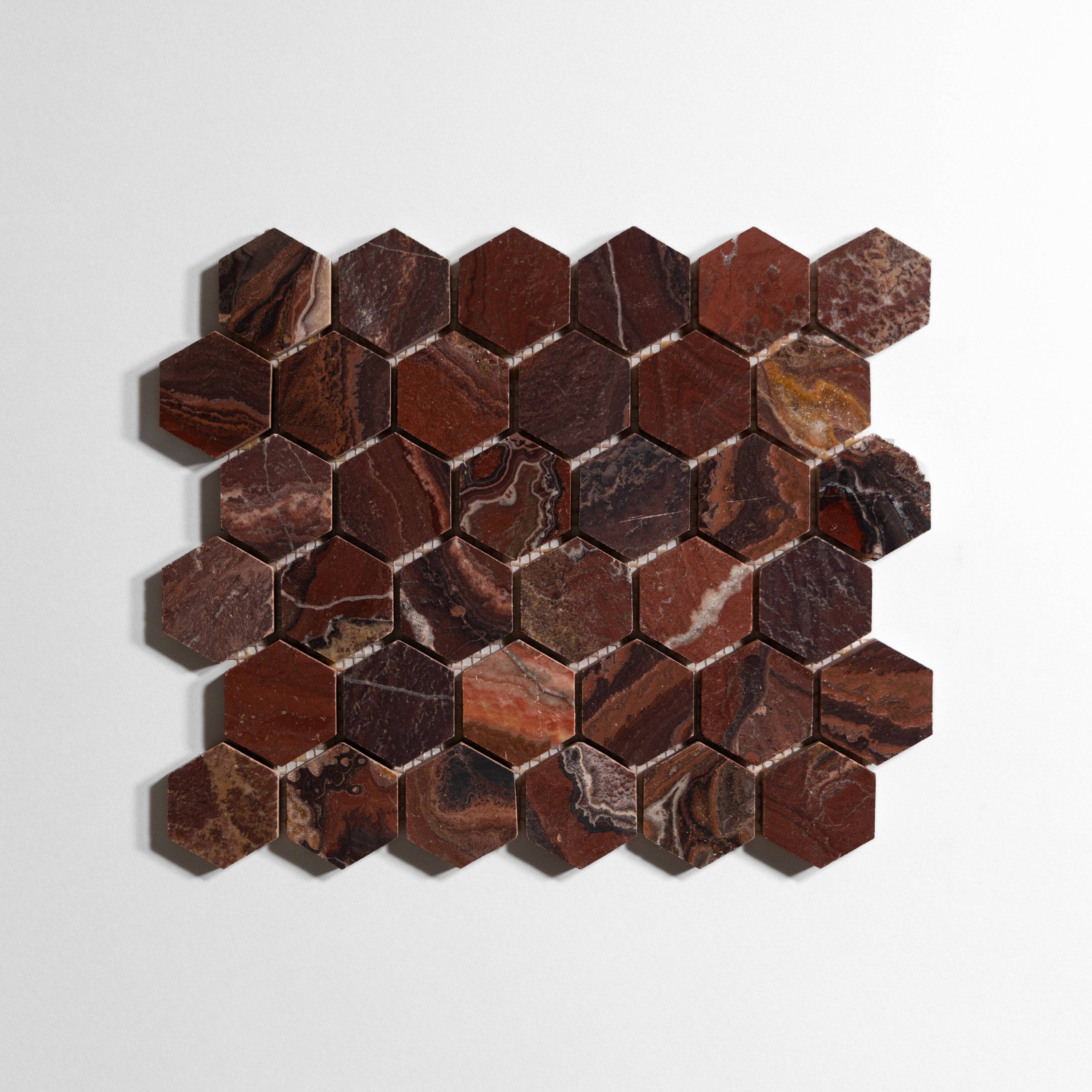 Red Onyx Hexagon - Castelli Marble