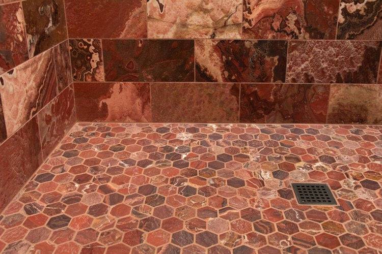 Red Onyx Hexagon - Castelli Marble