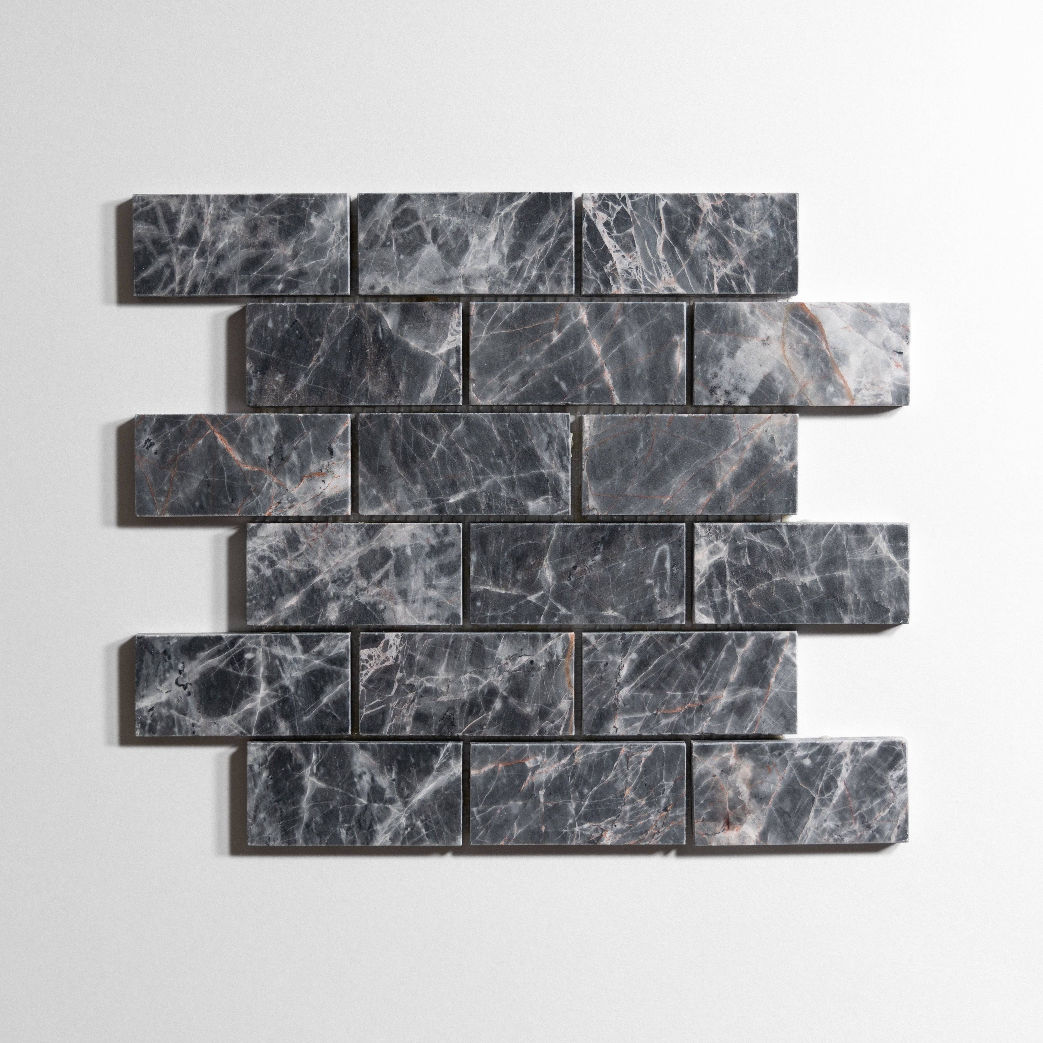 Riviera Gray 2" x 4" Brick - Castelli Marble