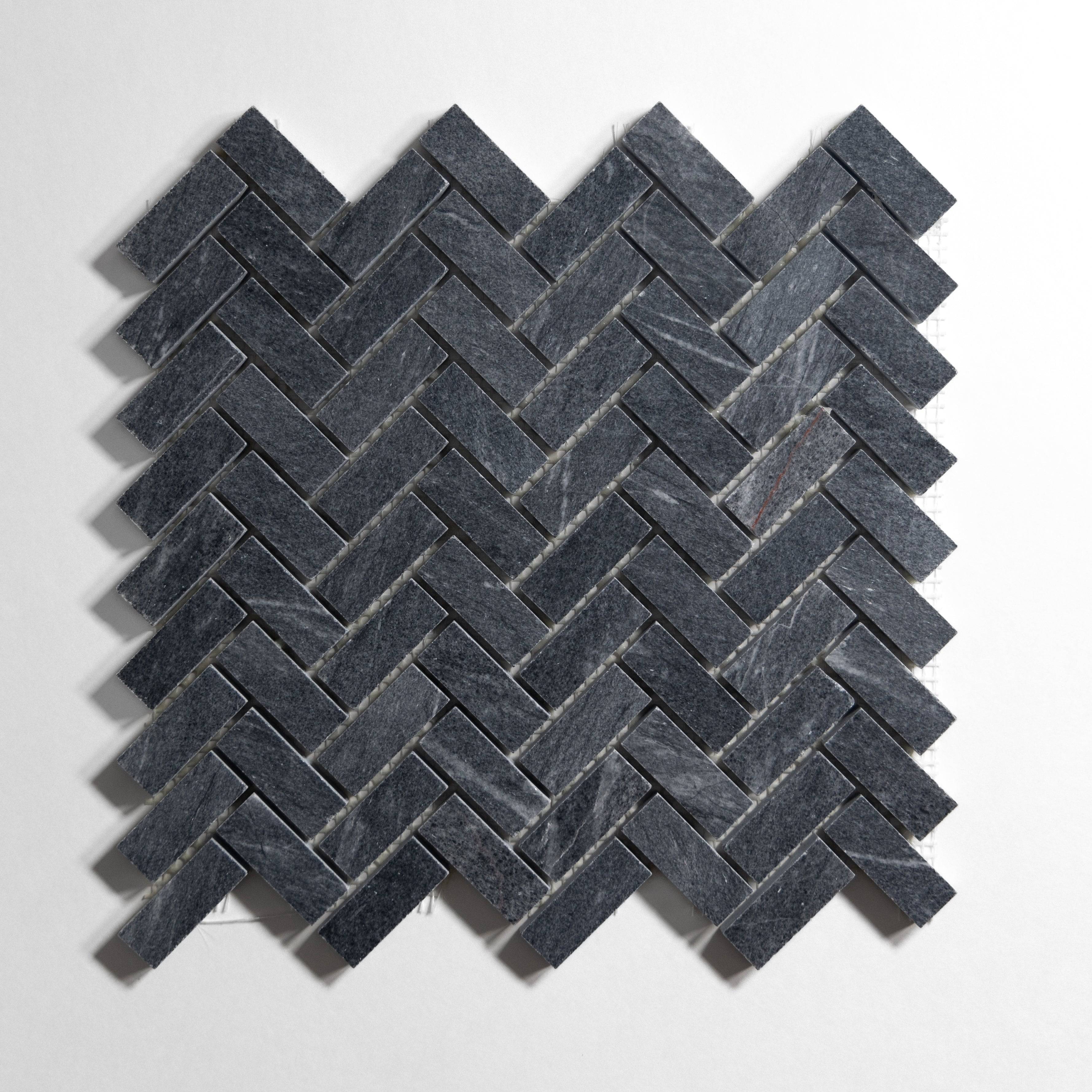 Laguna Gray Mini Herringbone - Castelli Marble