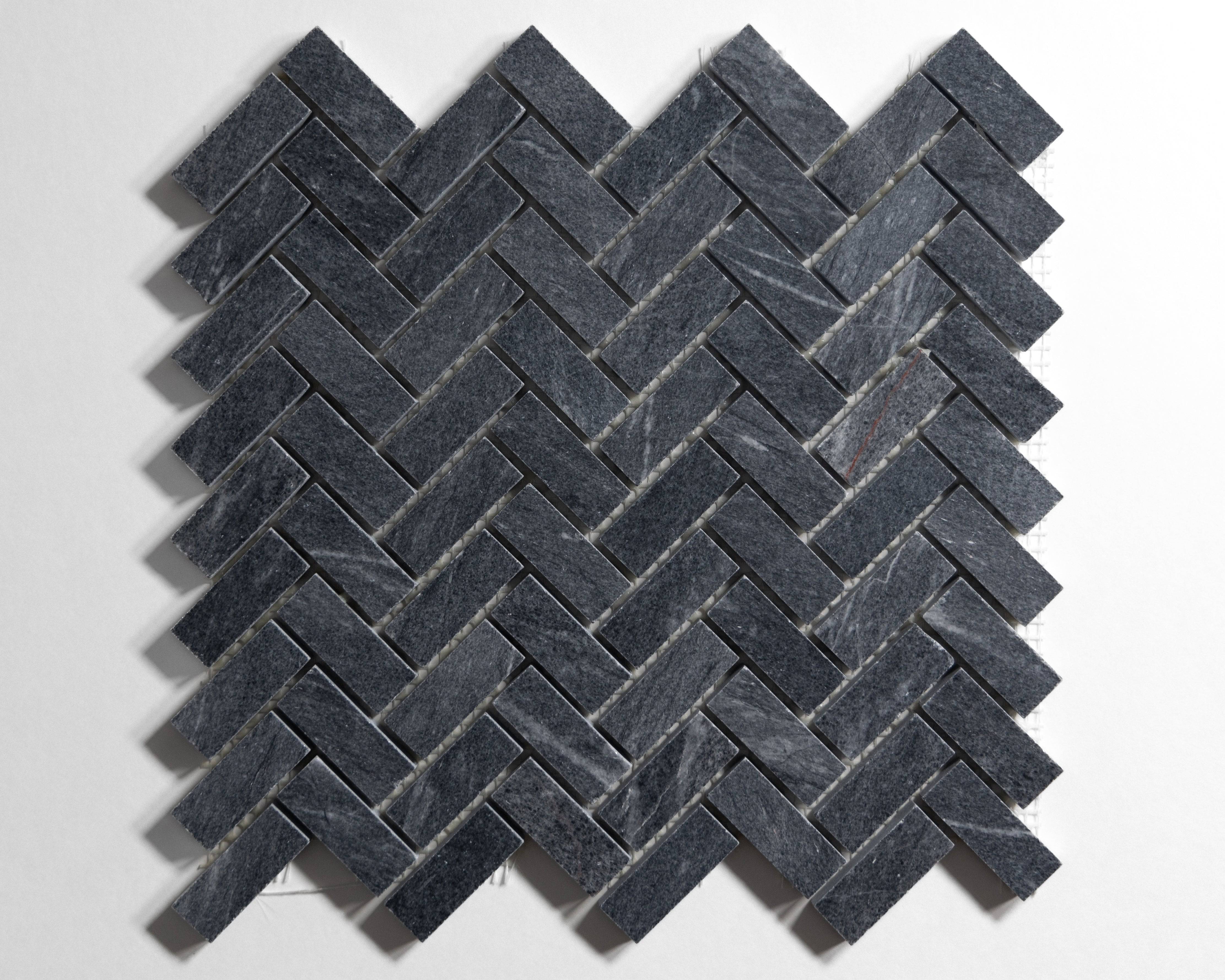 Laguna Gray Mini Herringbone - Castelli Marble