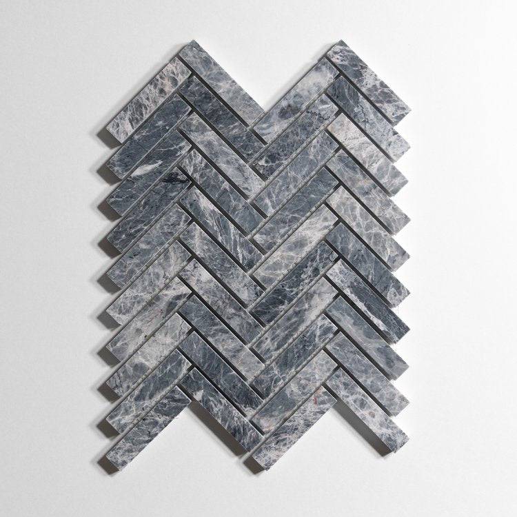 Riviera Gray Herringbone Mosaic