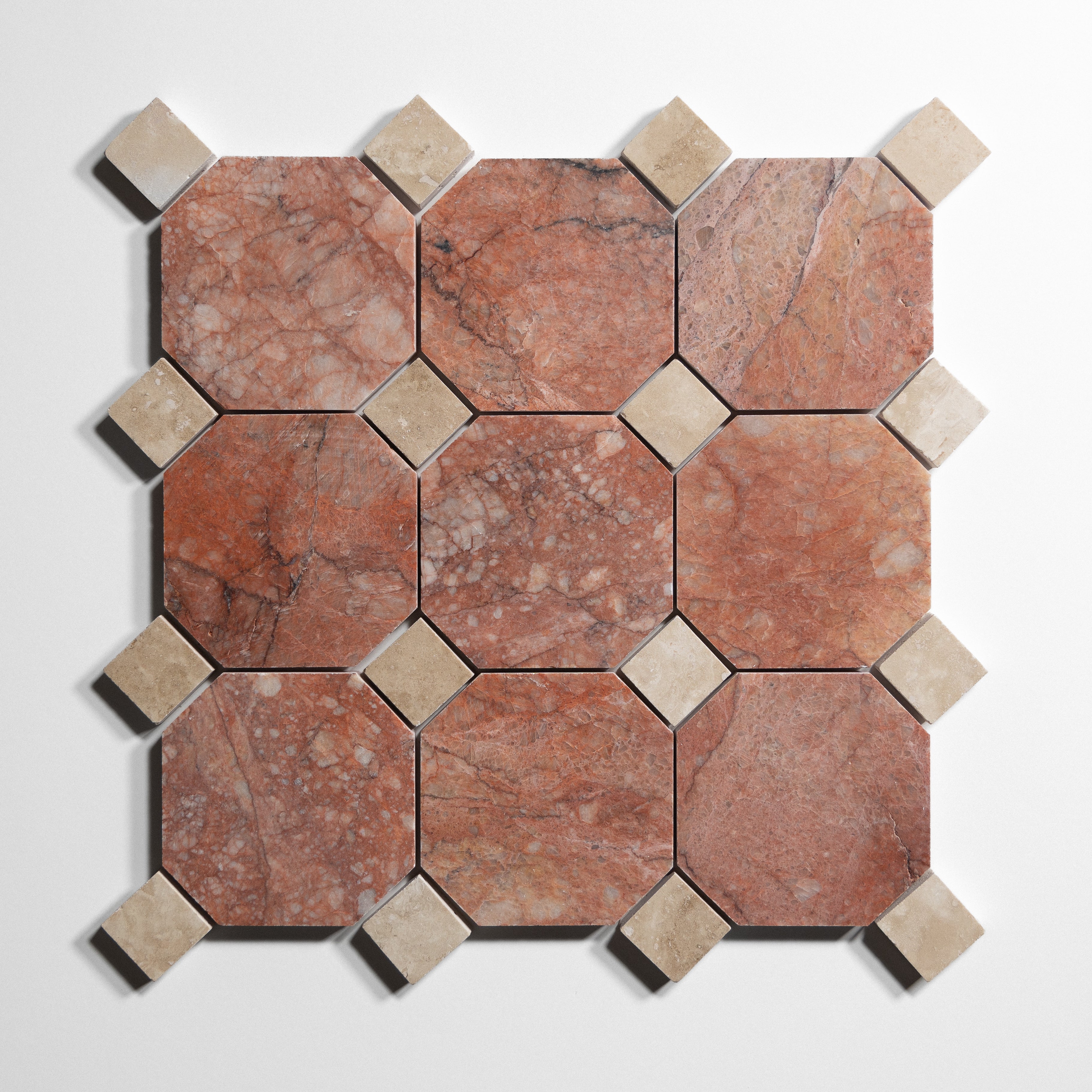 Red marble tiles