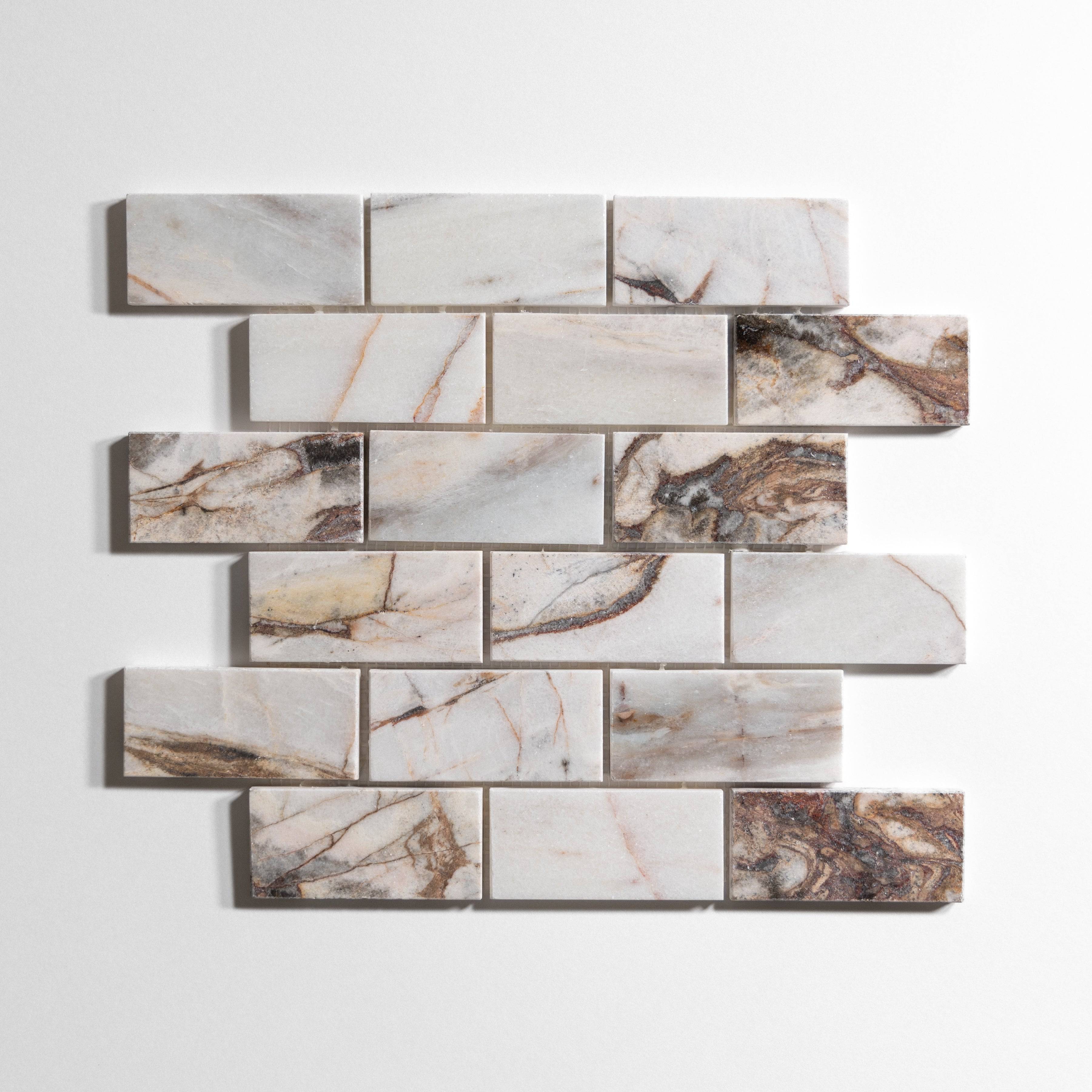 Rosewood 2"x4" Brick - Castelli Marble