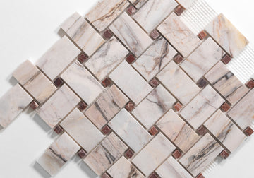 Rosewood & Red Onyx Basketweave