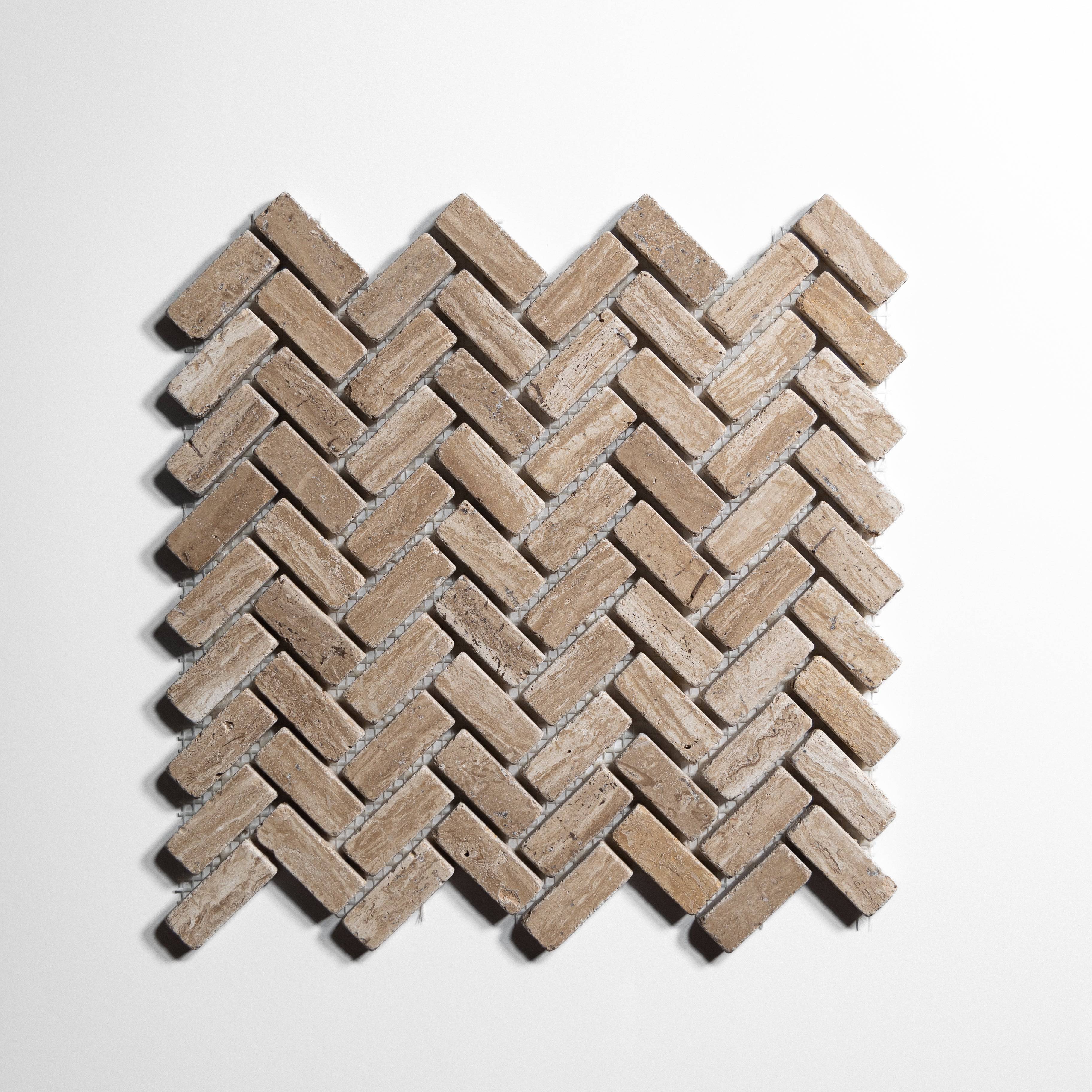 Stonewood Mini Herringbone Tumbled - Castelli Marble