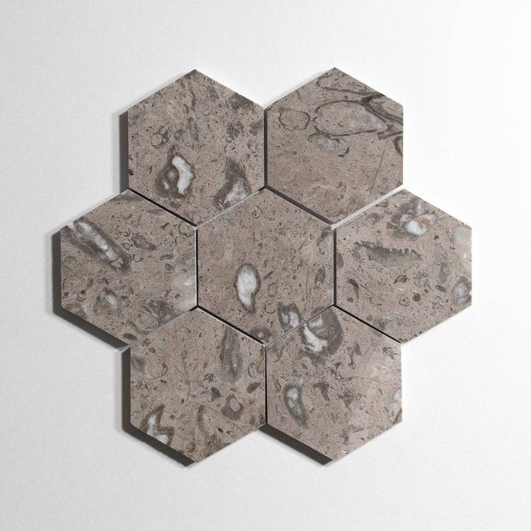 Sage Gray 5" Hexagon - Castelli Marble