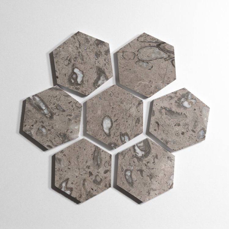 Sage Gray 5" Hexagon - Castelli Marble