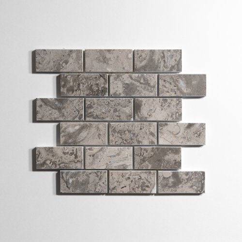 Sage Gray 2" x 4" Brick - Castelli Marble