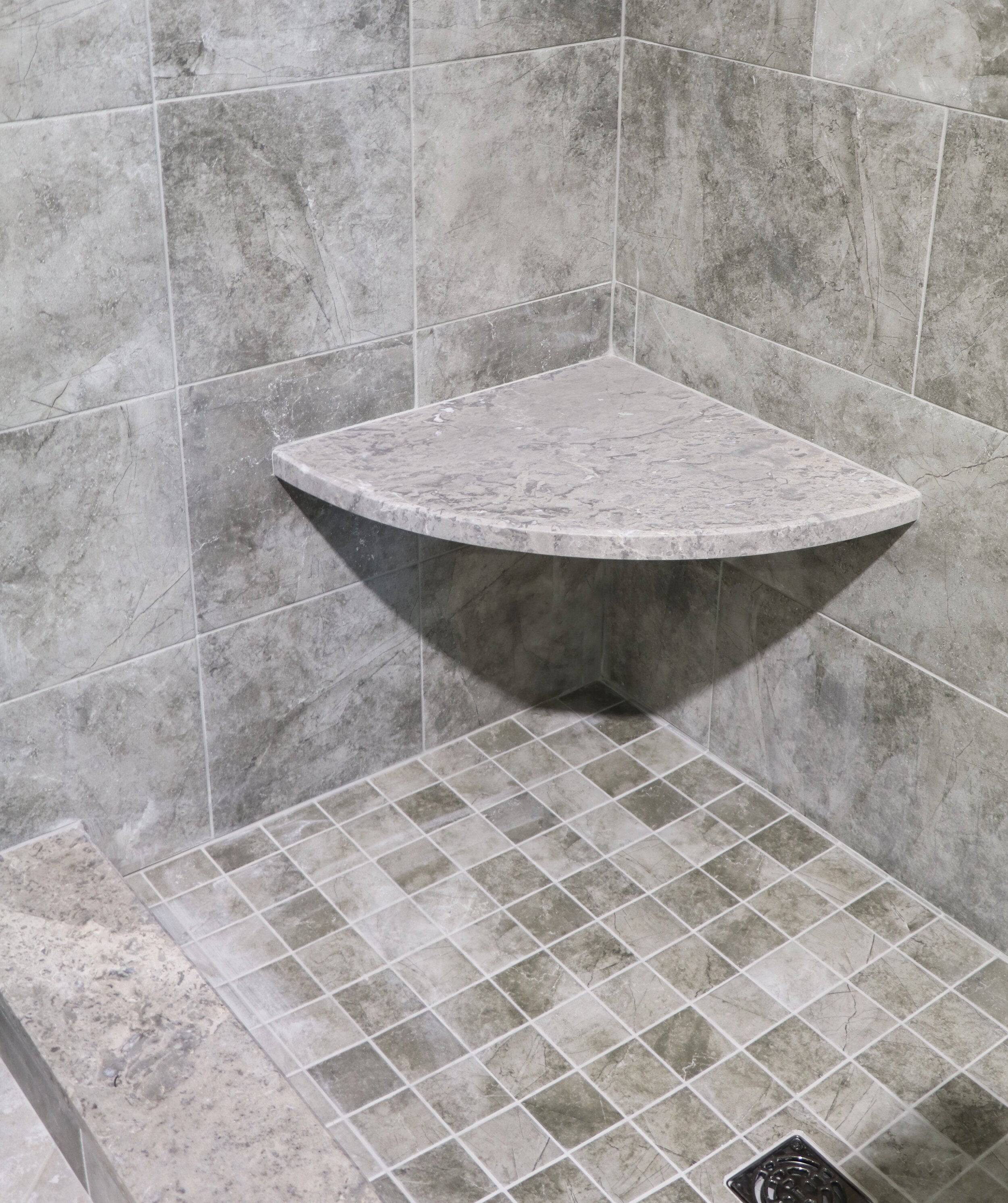 Sage Gray Curb Bathroom Shower Curbs