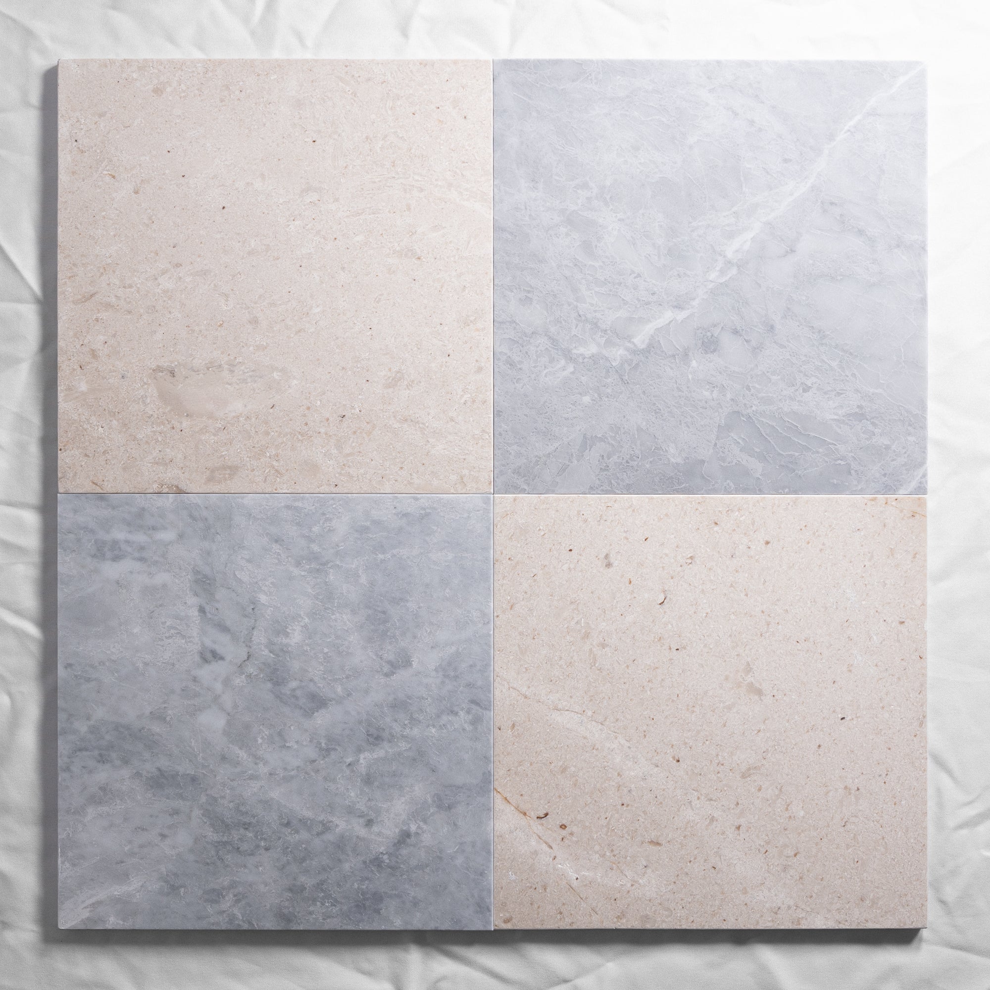 Bardiglio Lite & Sierra Limestone 12"x12"