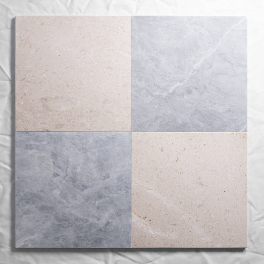 Bardiglio Lite & Sierra Limestone 12"x12"
