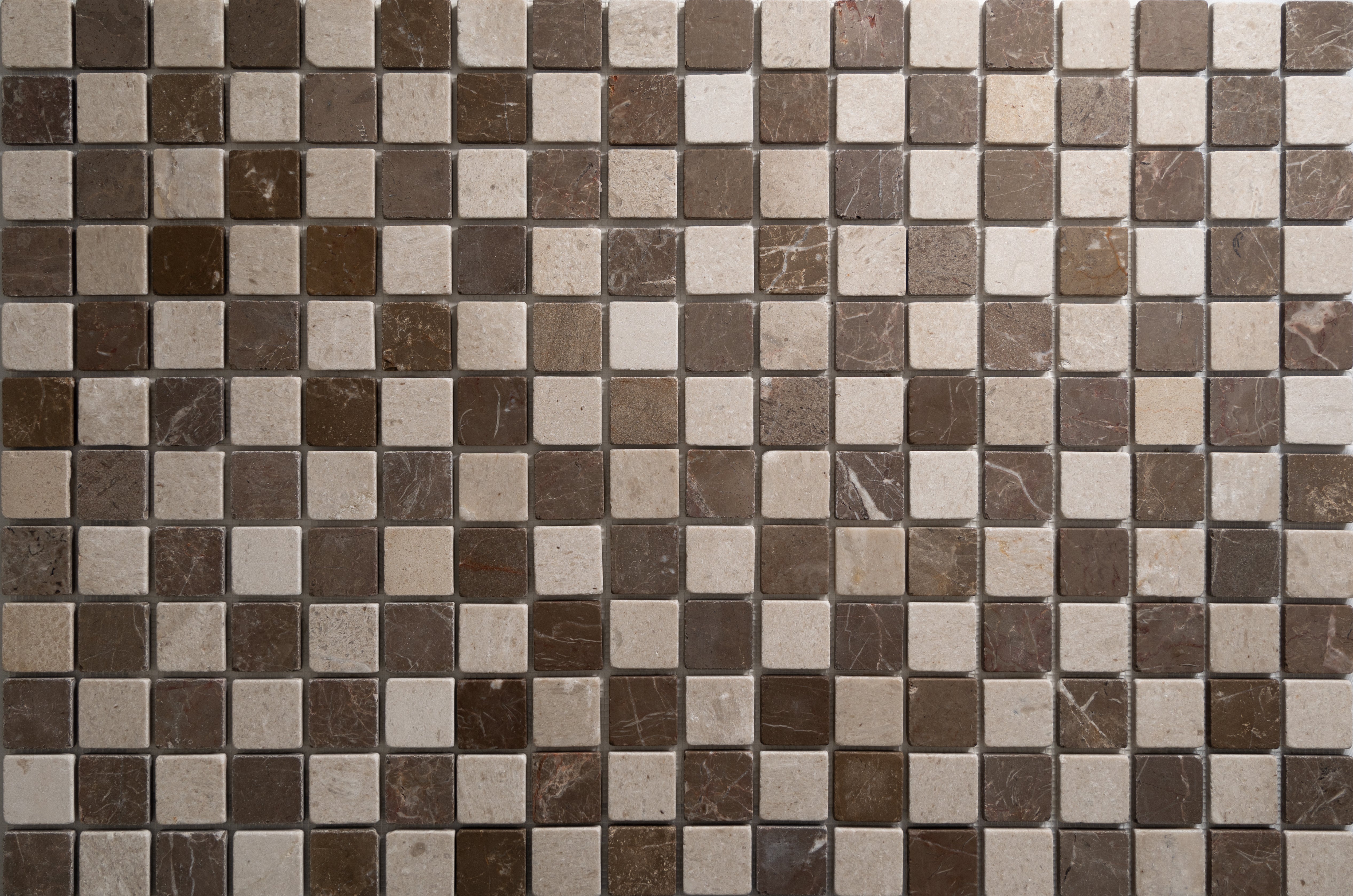 Sierra Limestone & Cafe Tenayo 2"x2" Checkered Tumbled Mosaic