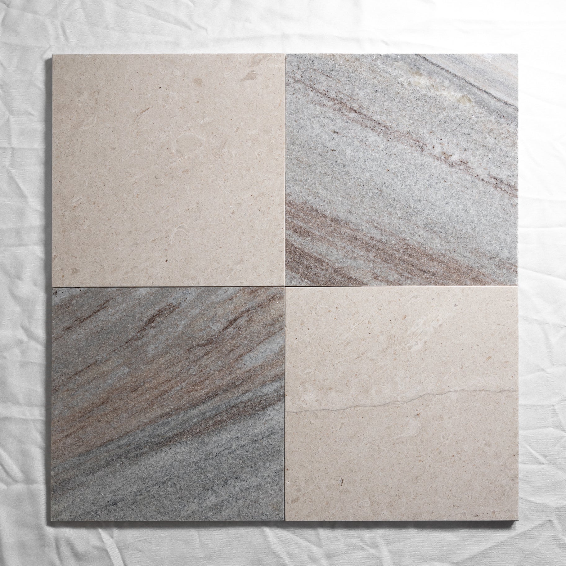 blue & beige marble checkered floor tile 