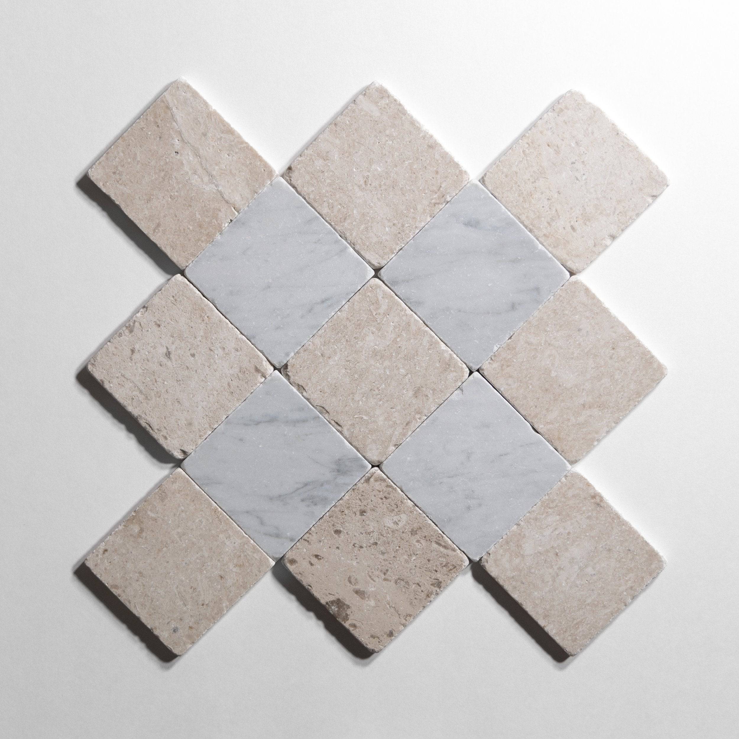 Sierra Limestone 4"x4" tumbled - Castelli Marble