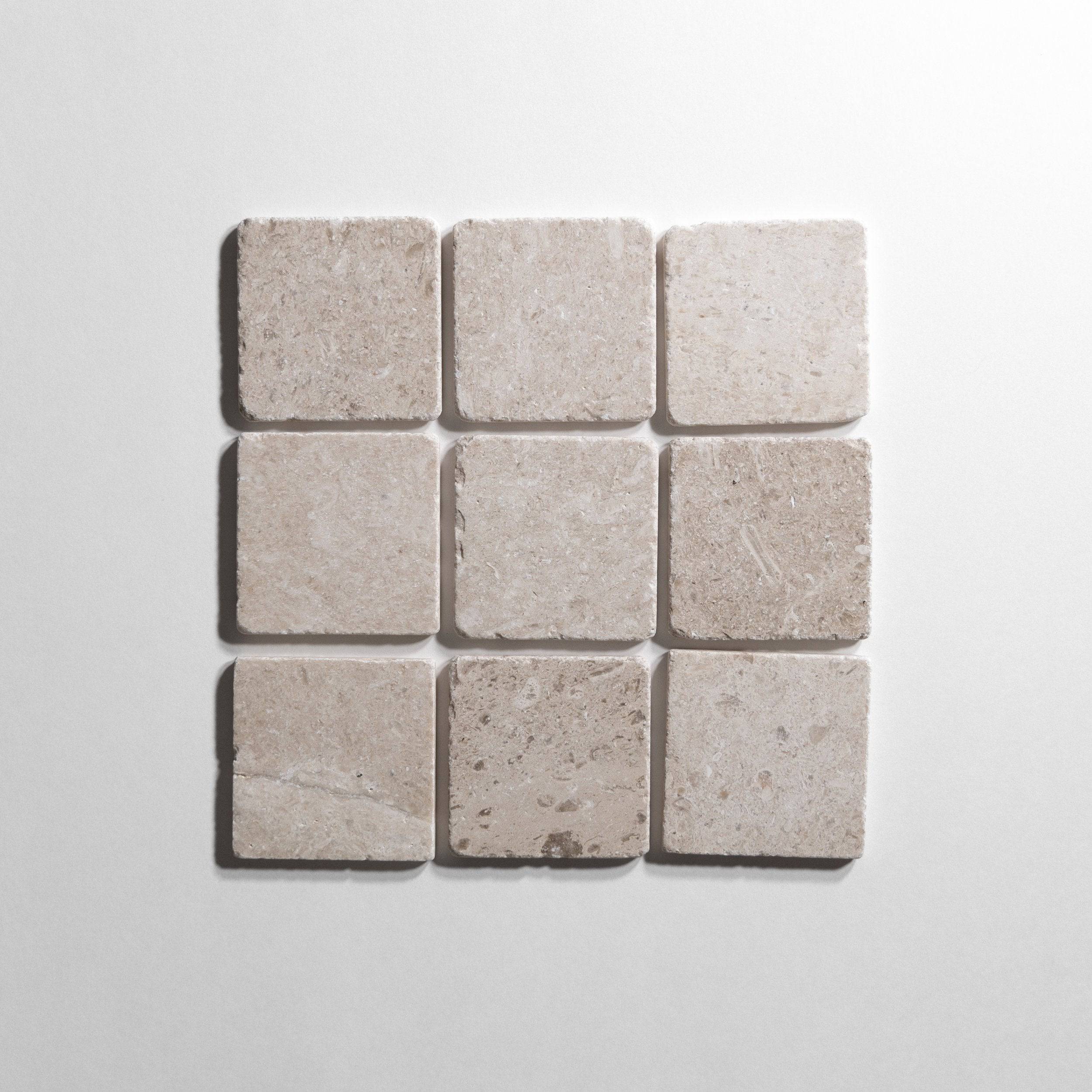 Sierra Limestone 4"x4" tumbled - Castelli Marble