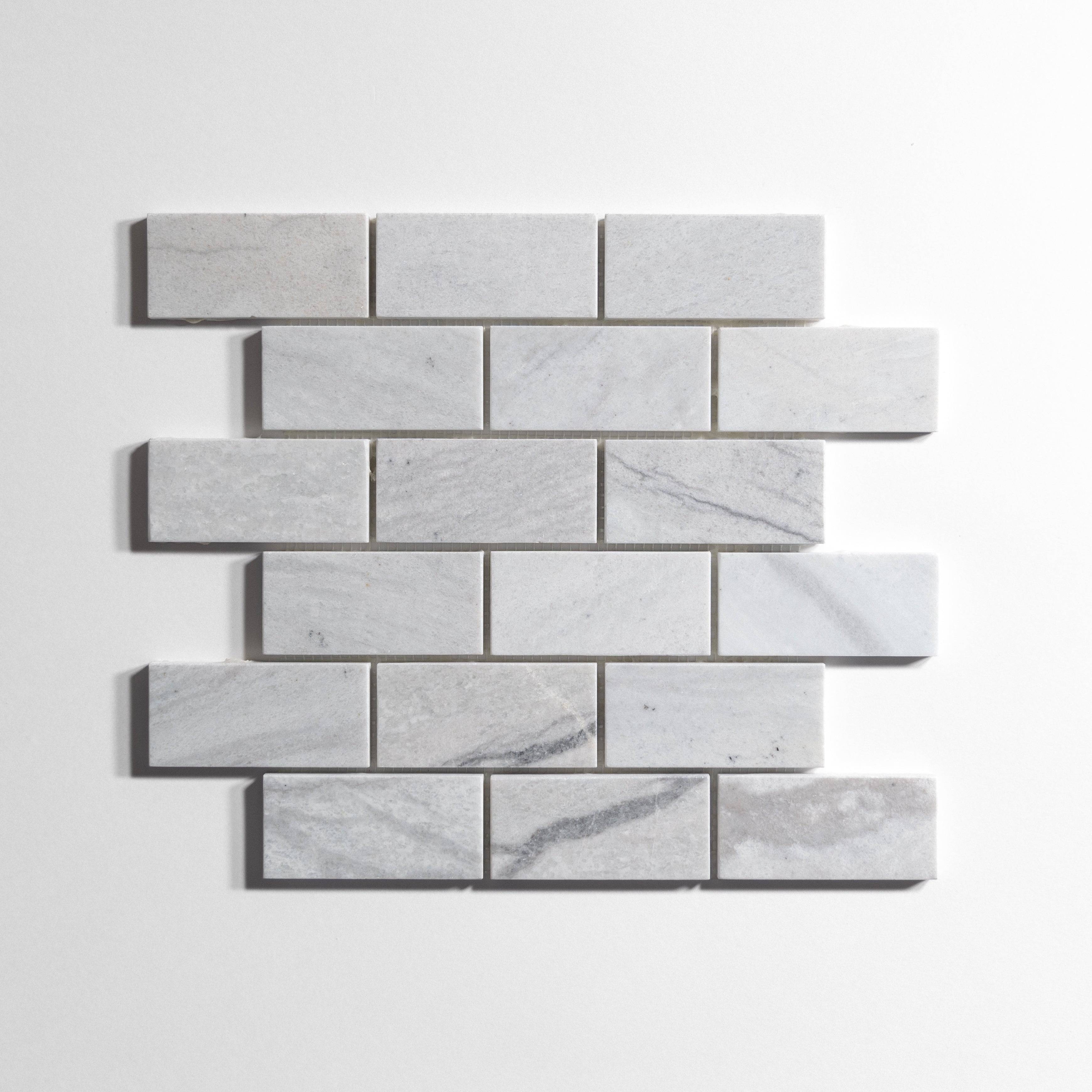 Silver Mist  2" x 4" Brick - Castelli Marble