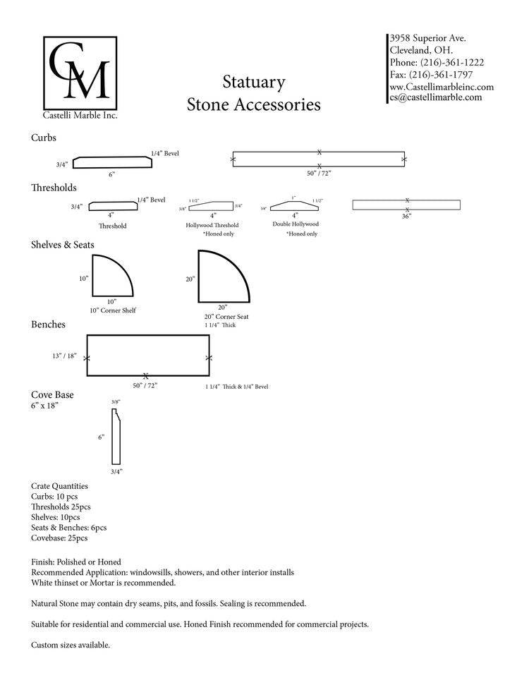 Statuary Curb Granite Door Saddle