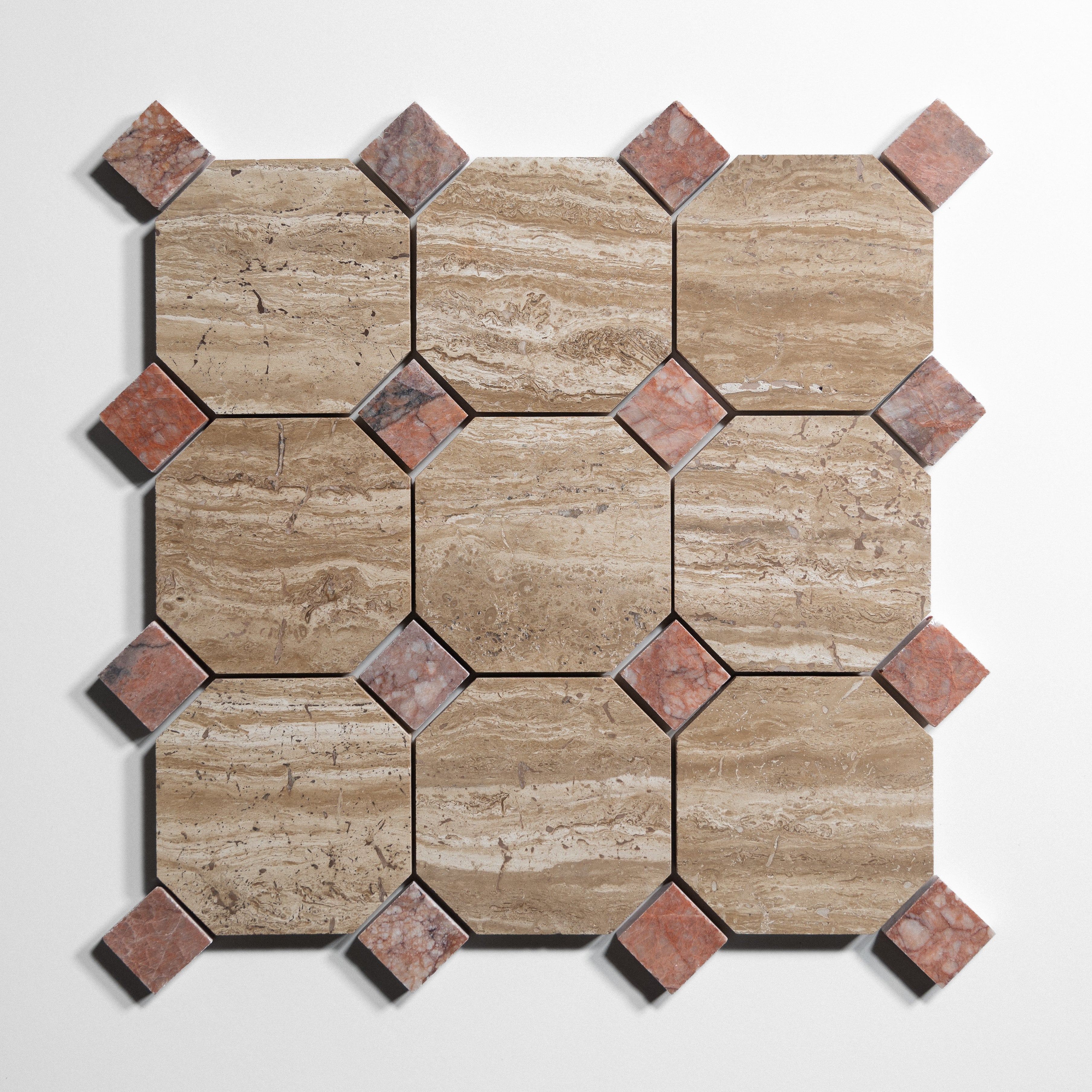 Octagon marble backsplash