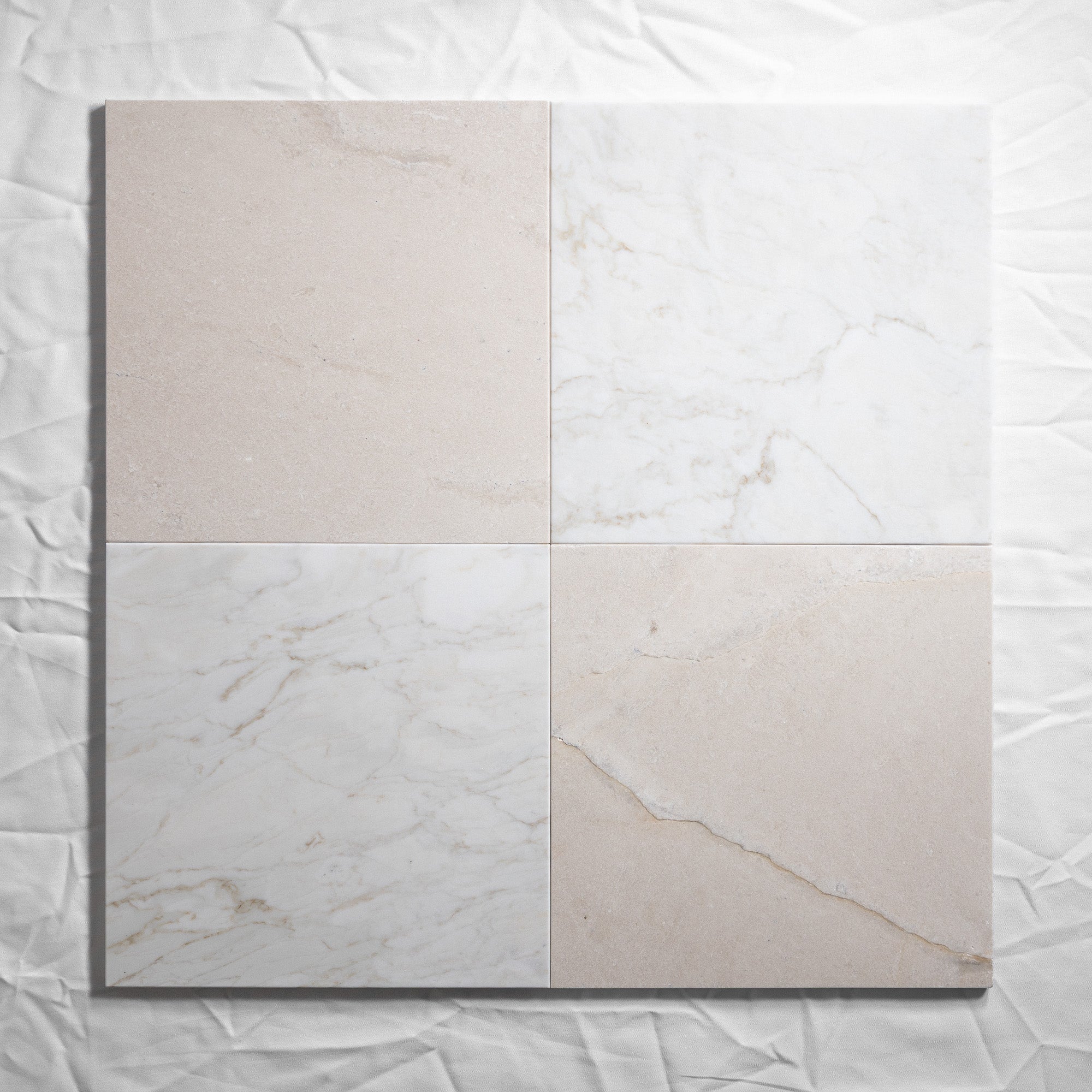 Calacatta Vagli & Crema Checkered 12"x12"