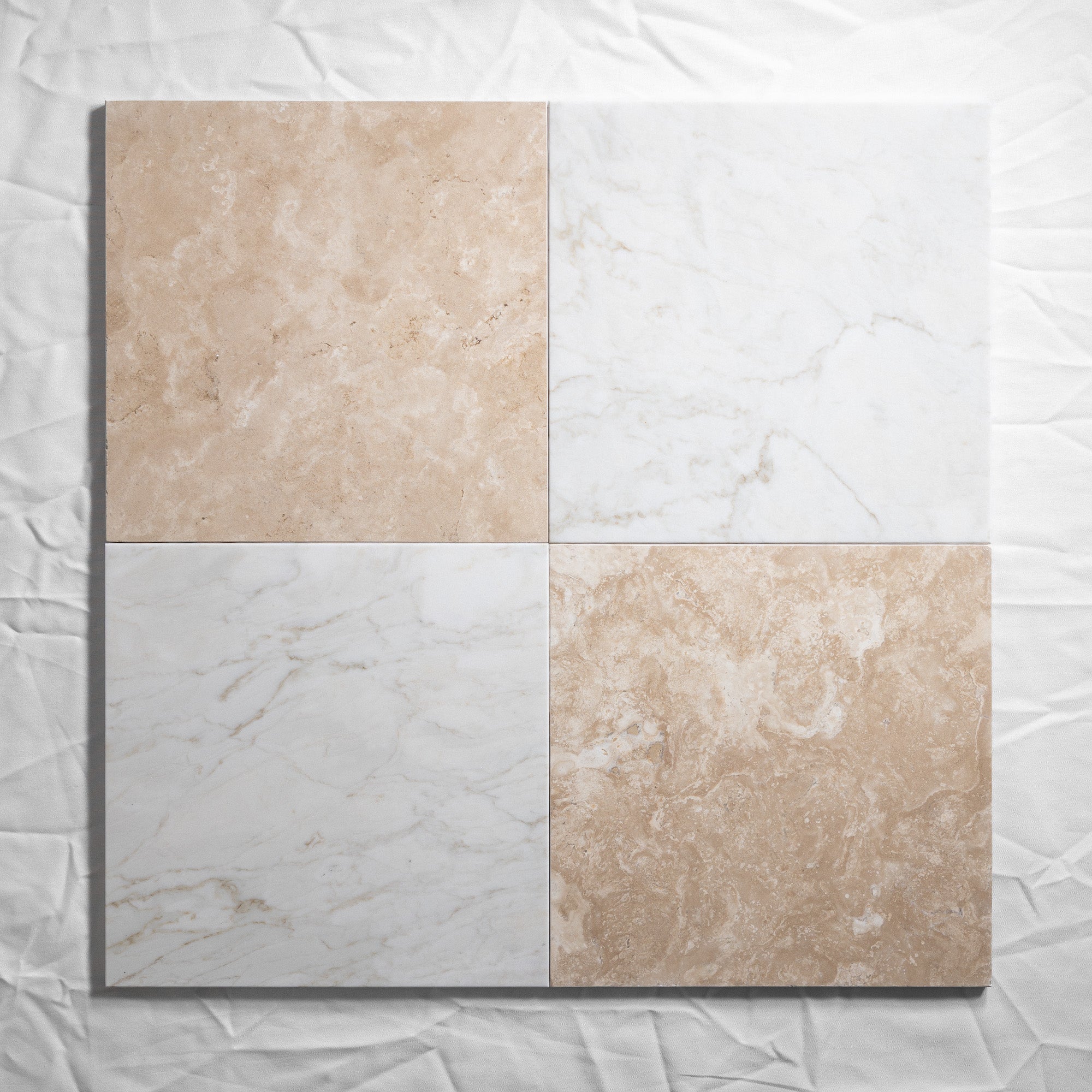 Calacatta Vagli & Durango Checkered 12"x12"