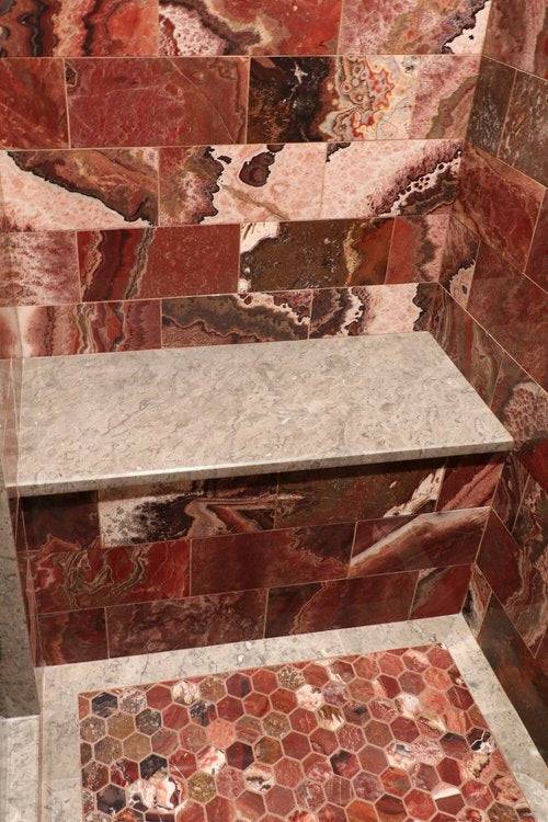 Red Onyx Hexagon - Castelli Marble