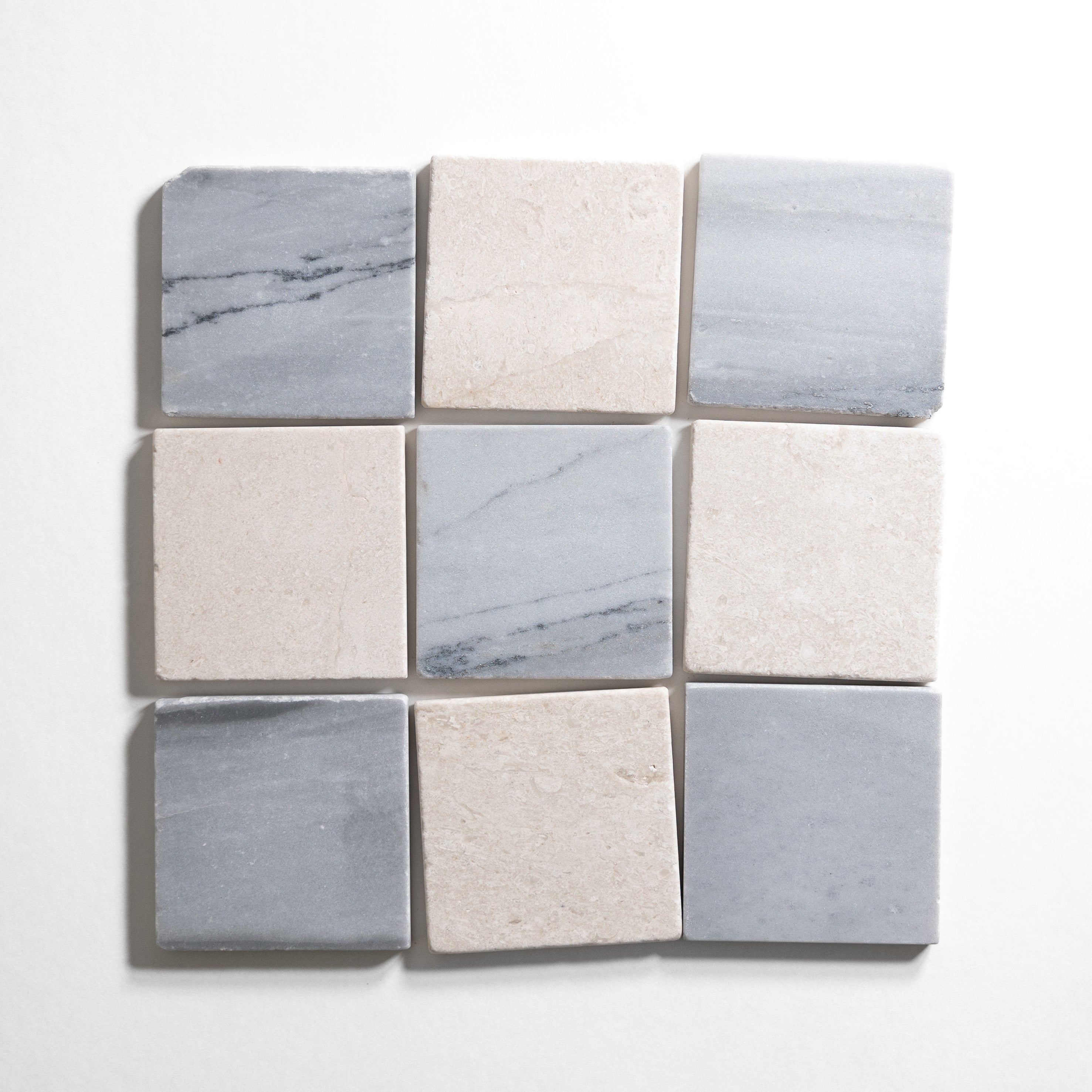 Aspen Gray & Sierra Limestone 4"x4" Tumbled