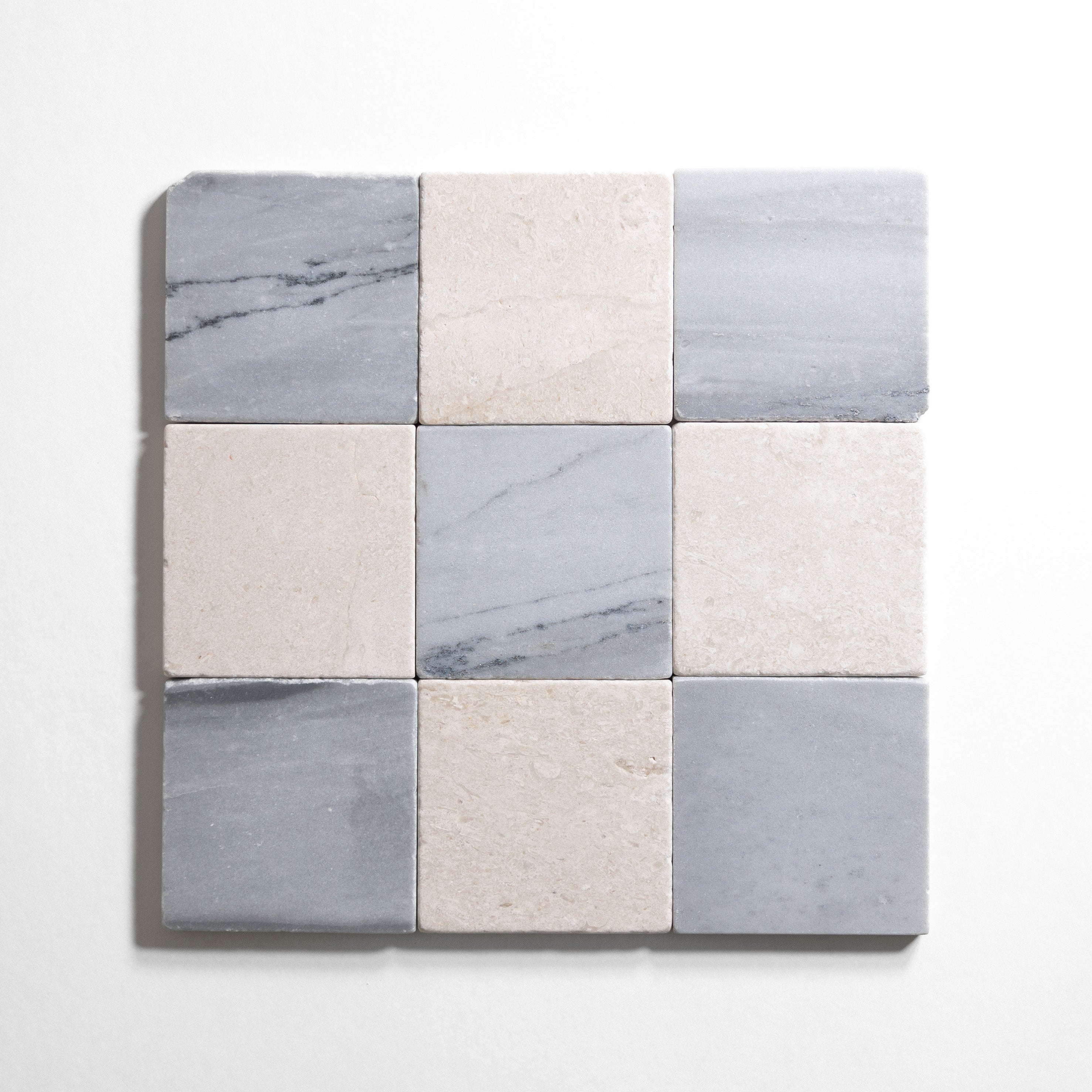 Aspen Gray & Sierra Limestone 4"x4" Tumbled