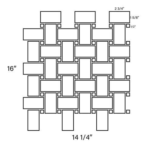 Venatino Carrara Basket Weave Mosaic Tile