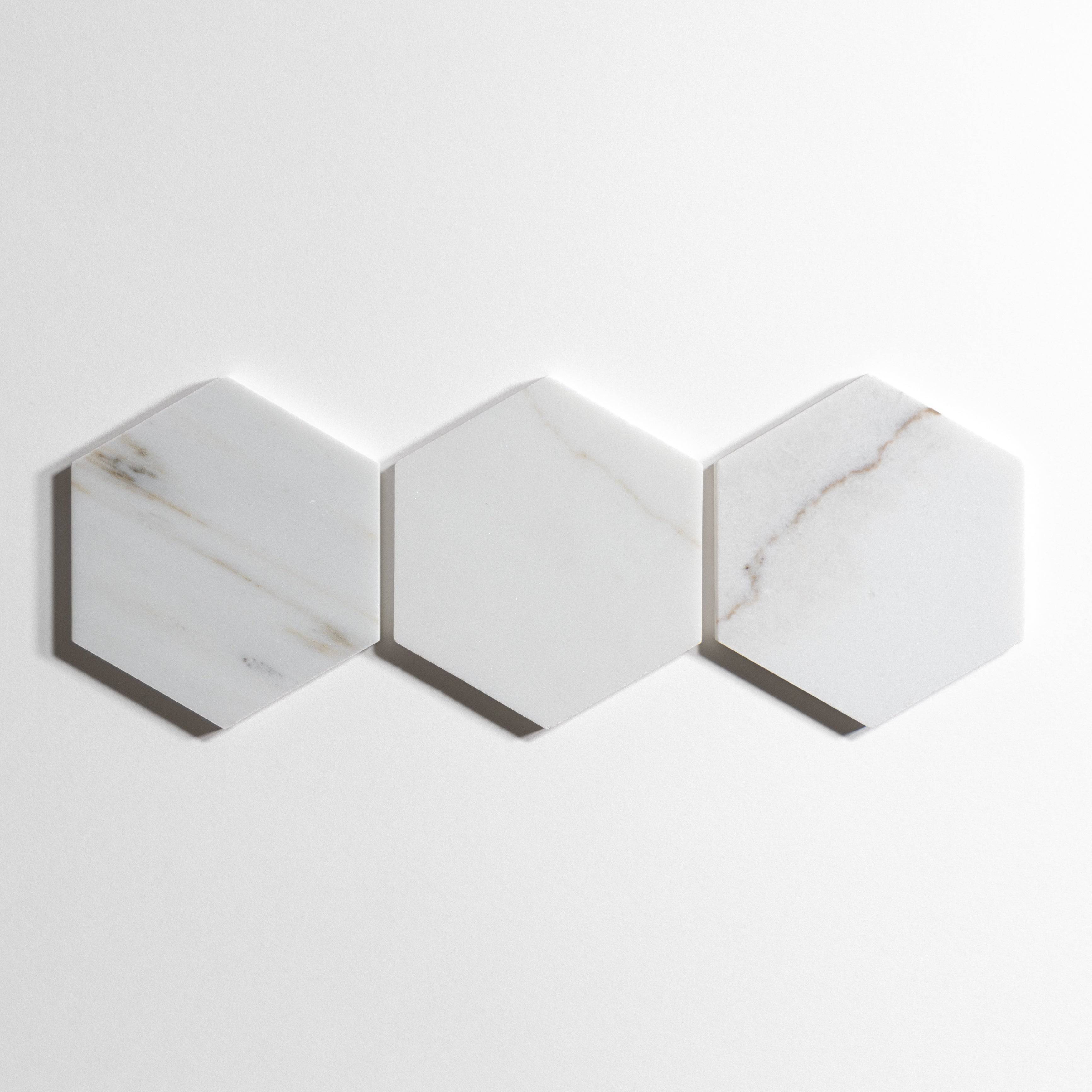 Colorado Calacatta 5" Hexagon - Castelli Marble