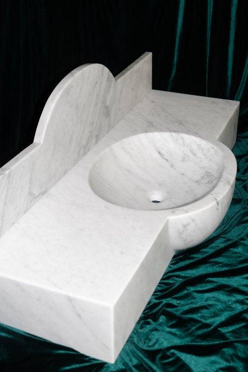 Venatino Carrara Floating Sink - Castelli Marble