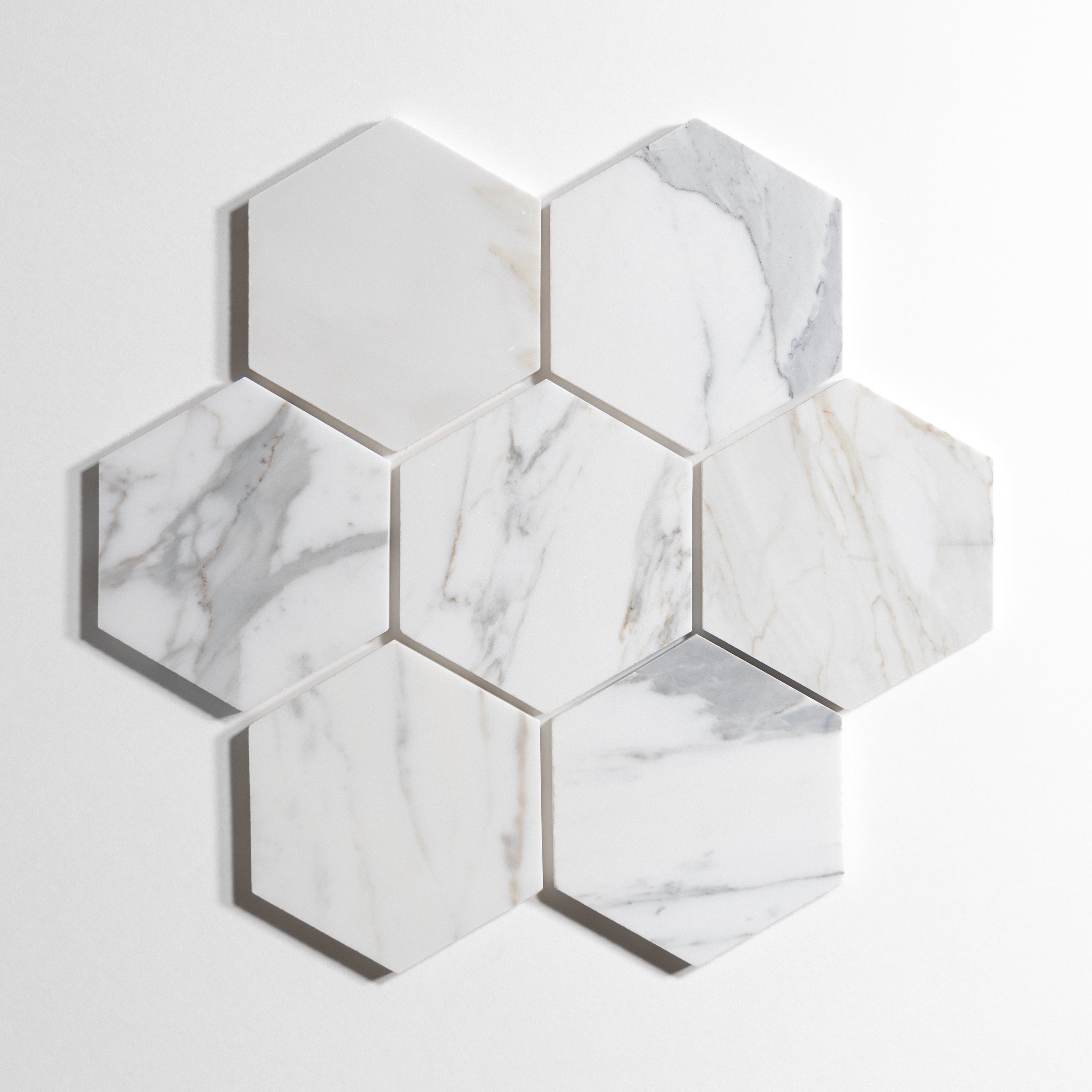 Calacatta 5" Hexagon Marble Tiles