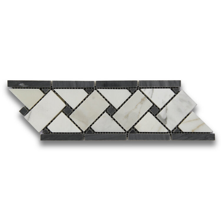 Calacatta / Bardiglio B.Weave Border - Castelli Marble