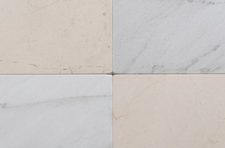 Calacatta Colorado Cream and Soft White Mosaic