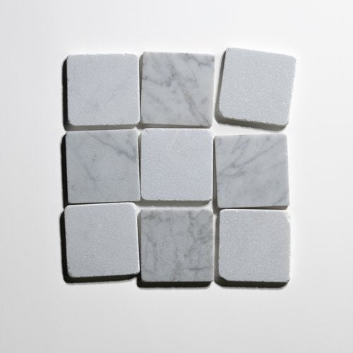 Carrara & Glacier White Marble 4"x4" Tumbled