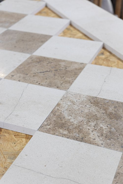 Cream & Chocolate Marble Mosaic Tile